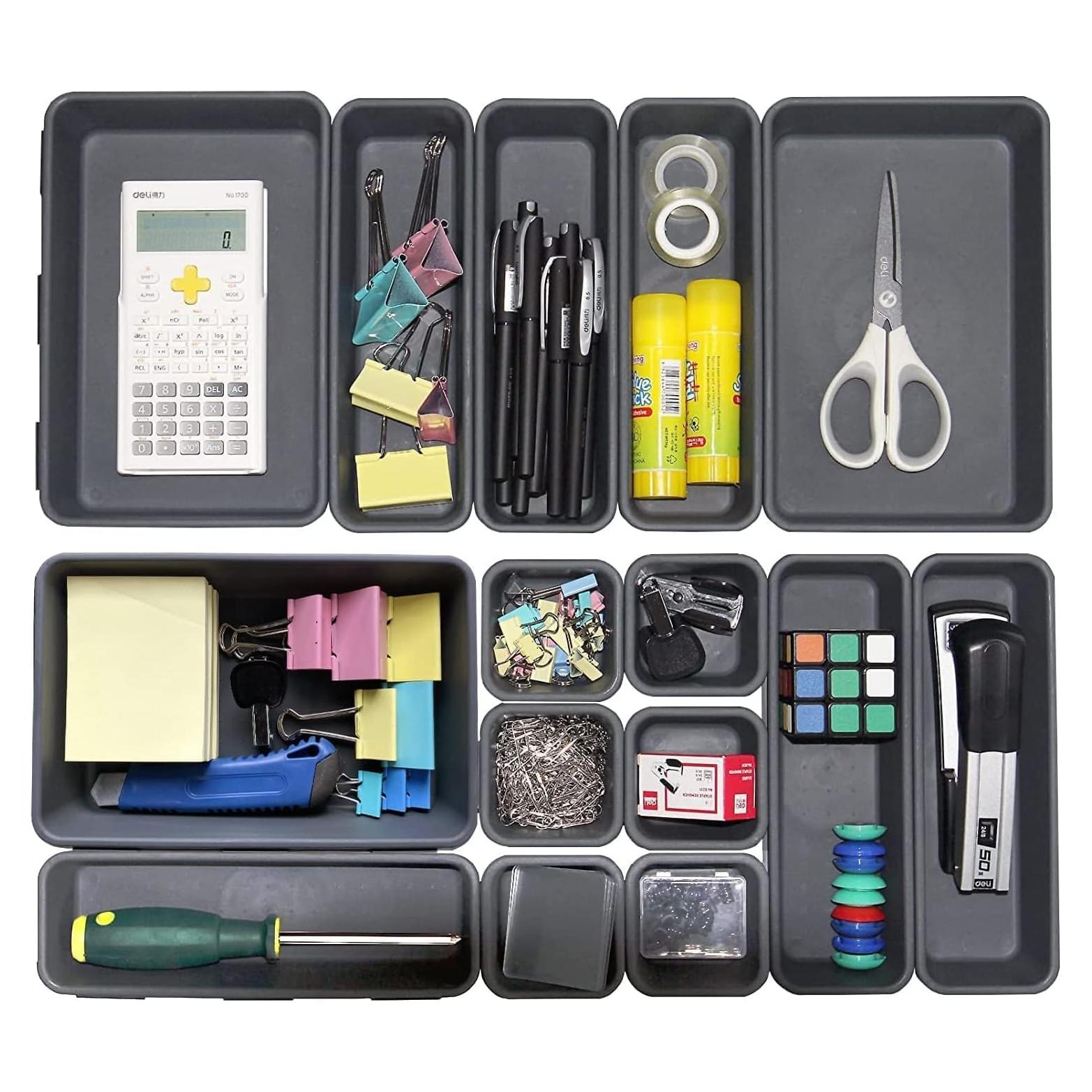 Organizador de Cajones 15 Pcs Kutesna Negro Apilable