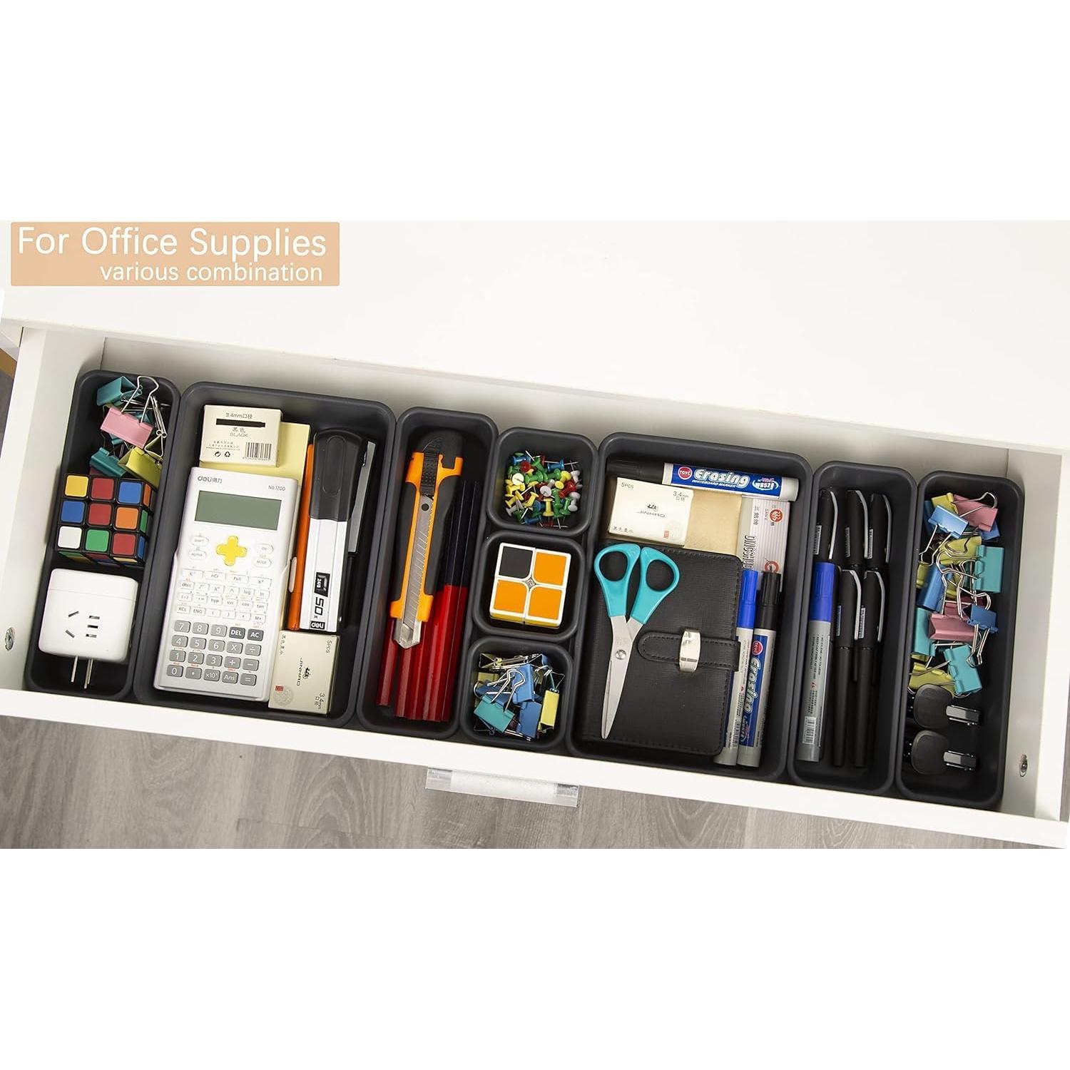 Organizador de Cajones 15 Pcs Kutesna Negro Apilable
