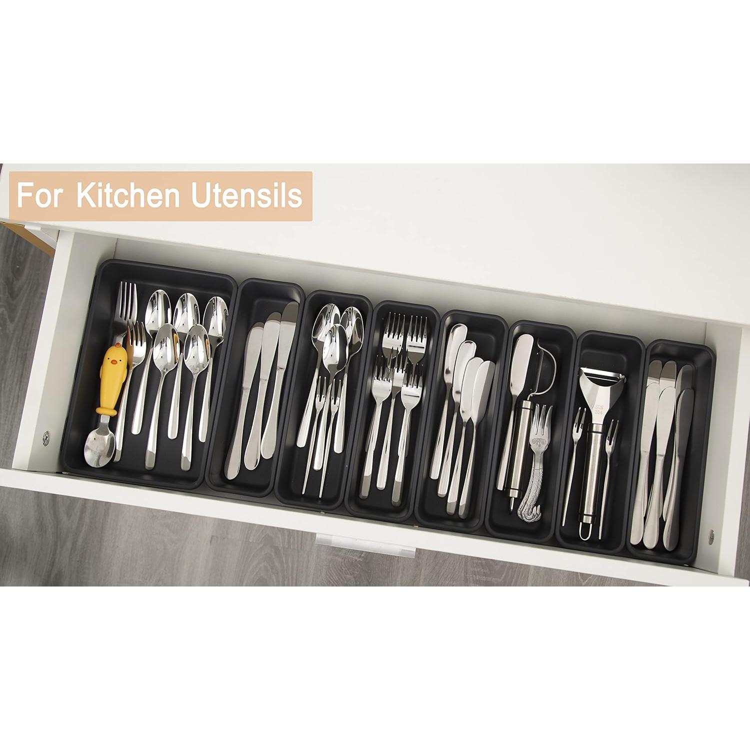 Organizador de Cajones 15 Pcs Kutesna Negro Apilable