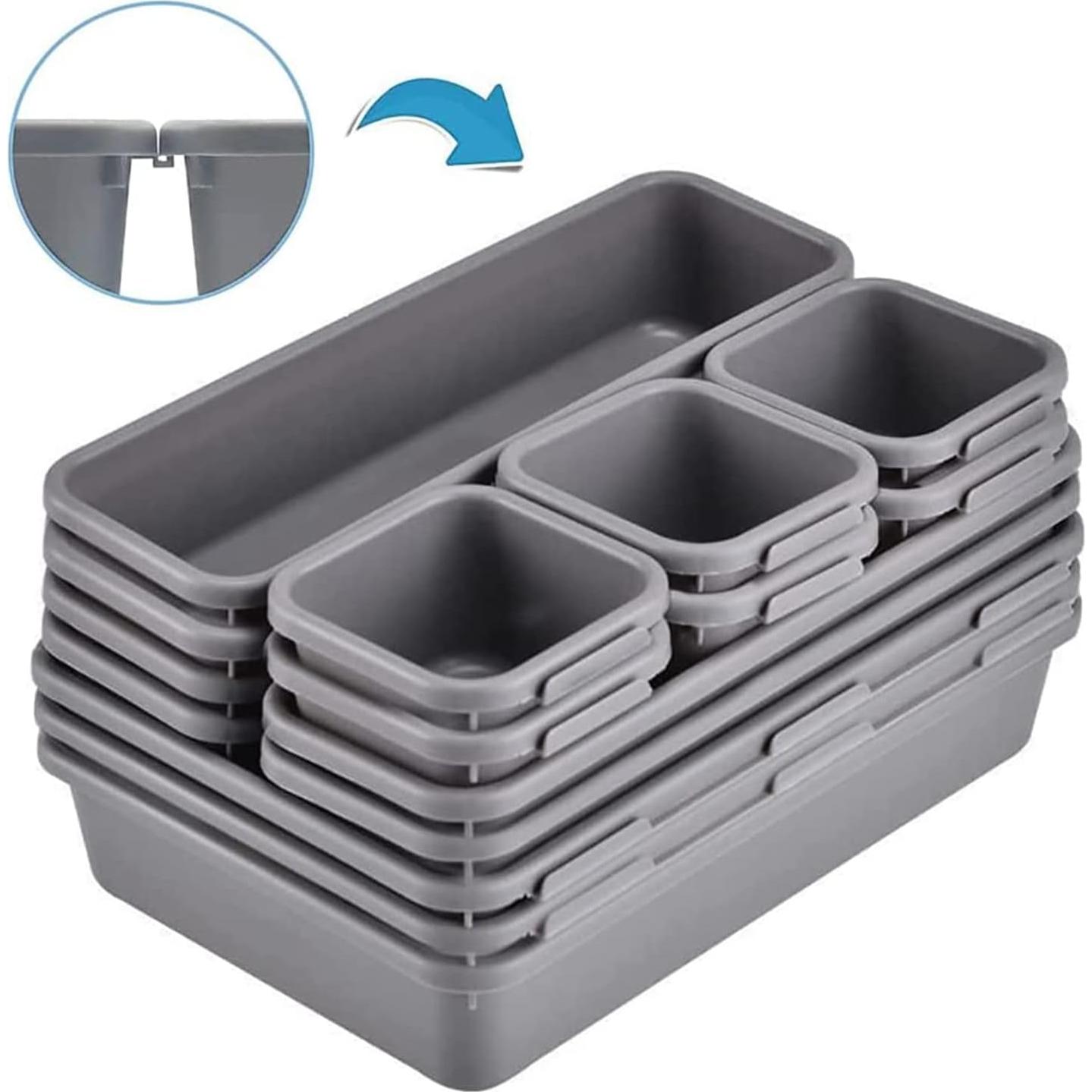 Organizador de Cajones 15 Pcs Kutesna Negro Apilable