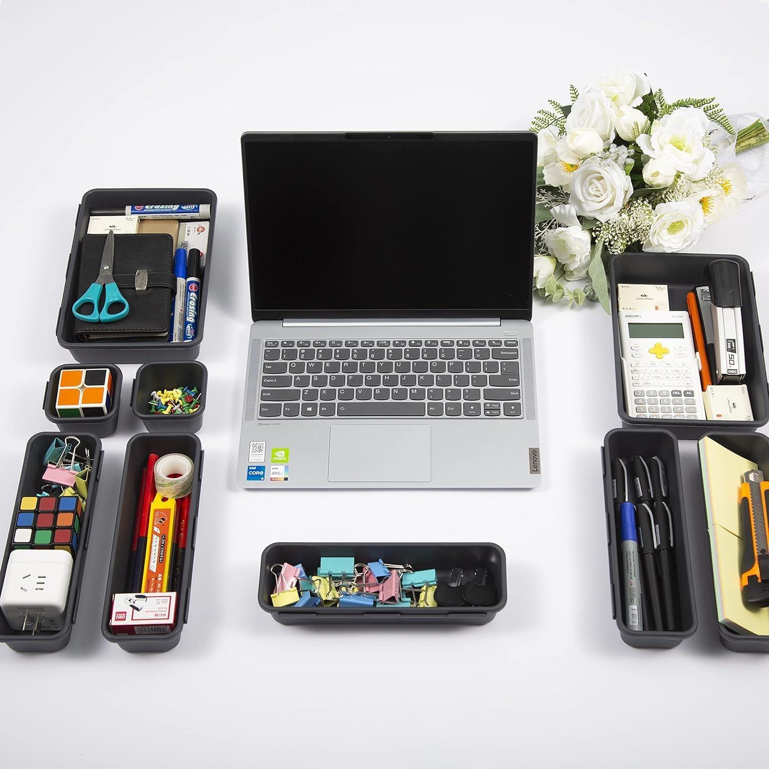 Organizador de Cajones 15 Pcs Kutesna Negro Apilable