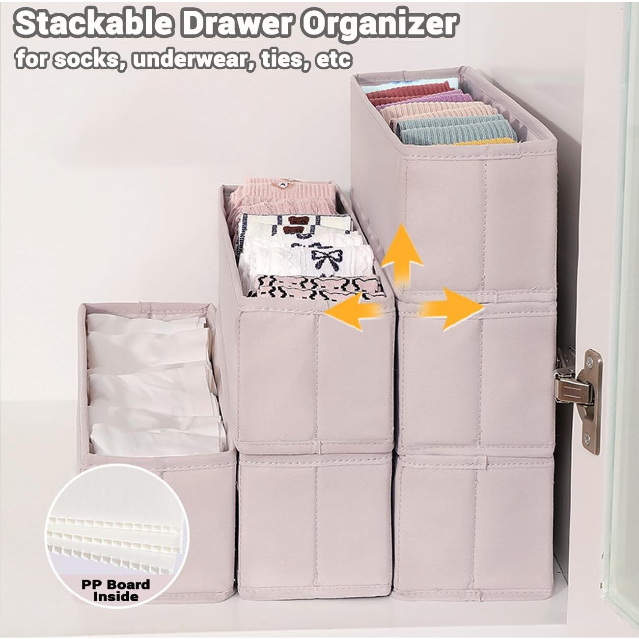 Organizador de Cajones Plegable 6 Pcs Murri&Murrdi Gris
