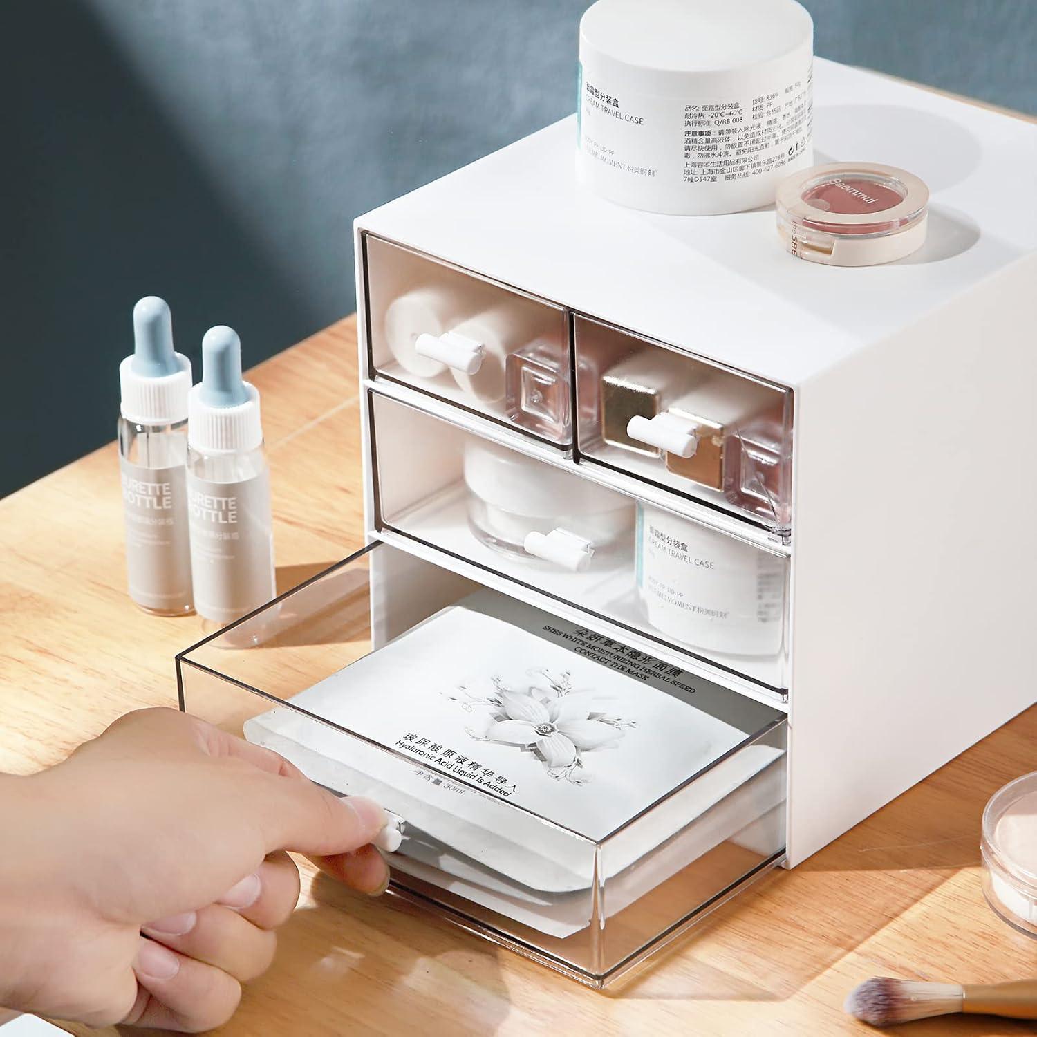 Organizador de Maquillaje Marknor Blanco con 4 Cajones 15x16x14cm