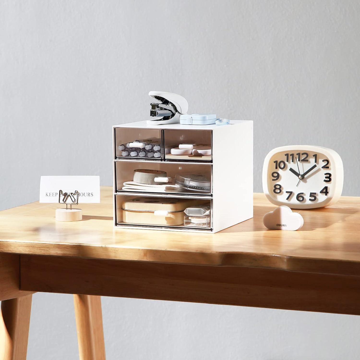 Organizador de Maquillaje Marknor Blanco con 4 Cajones 15x16x14cm