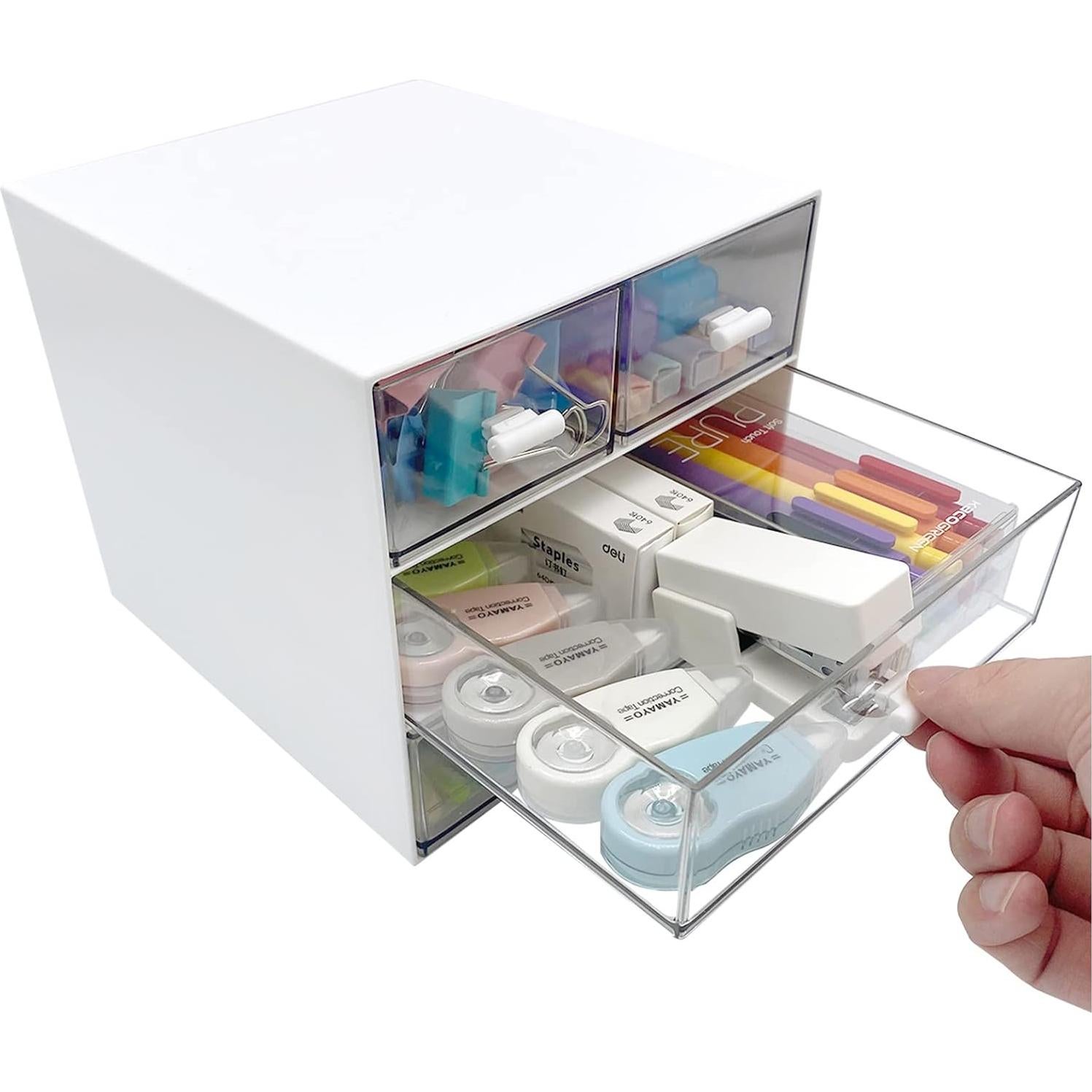 Organizador de Maquillaje Marknor Blanco con 4 Cajones 15x16x14cm
