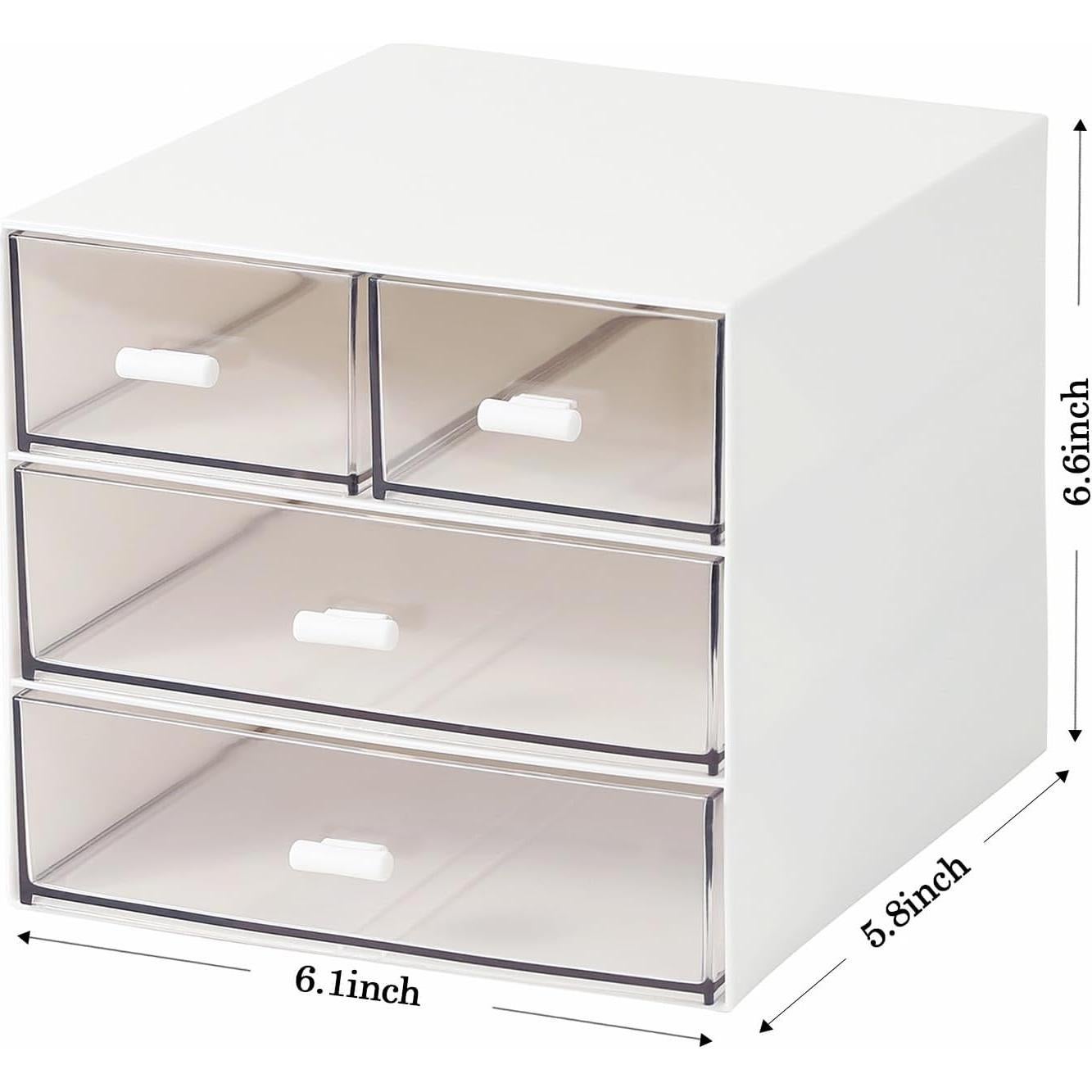 Organizador de Maquillaje MILULUGO 4 Cajones Blanco