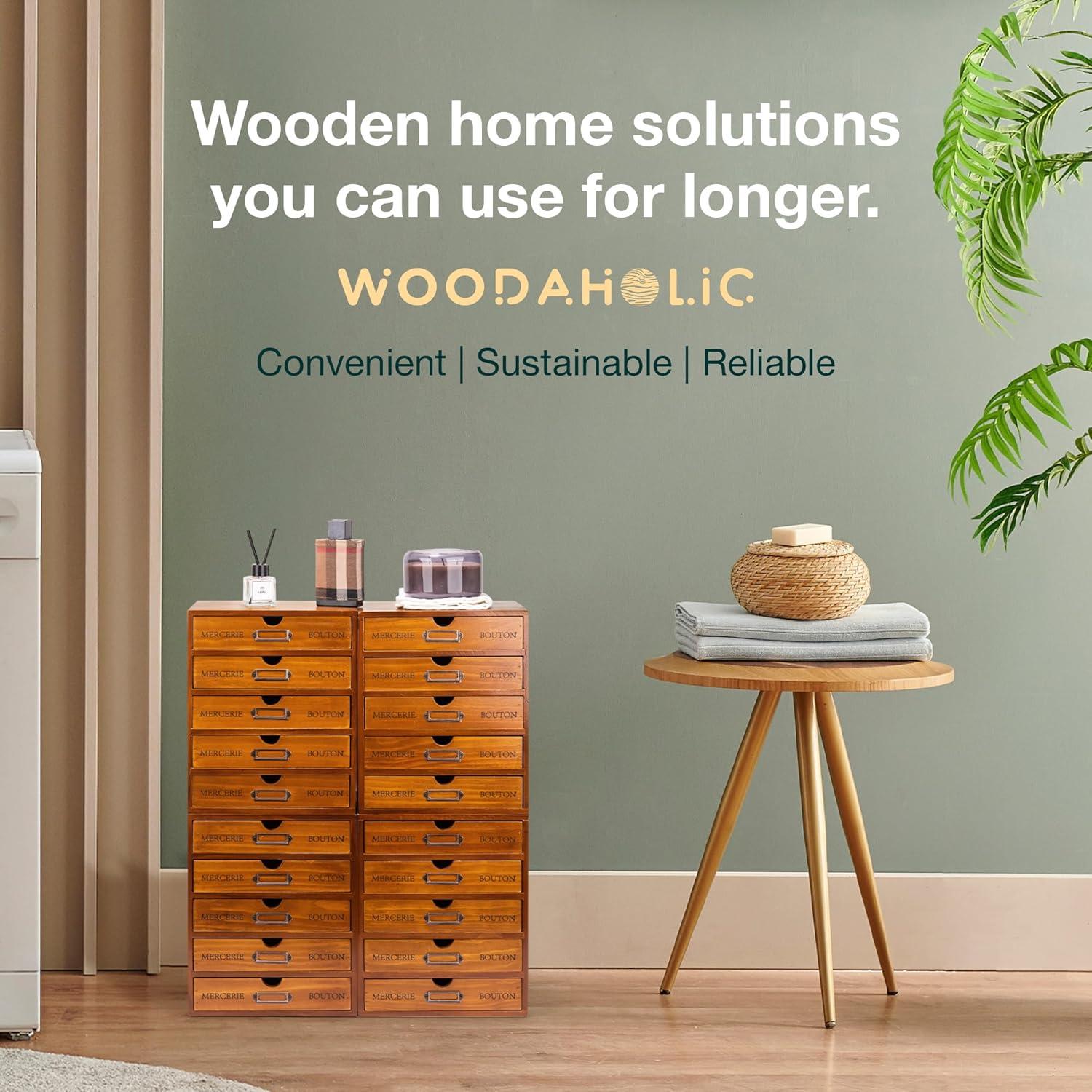 Juego de 4 Cajones Organizadores de Madera Caoba Woodaholic