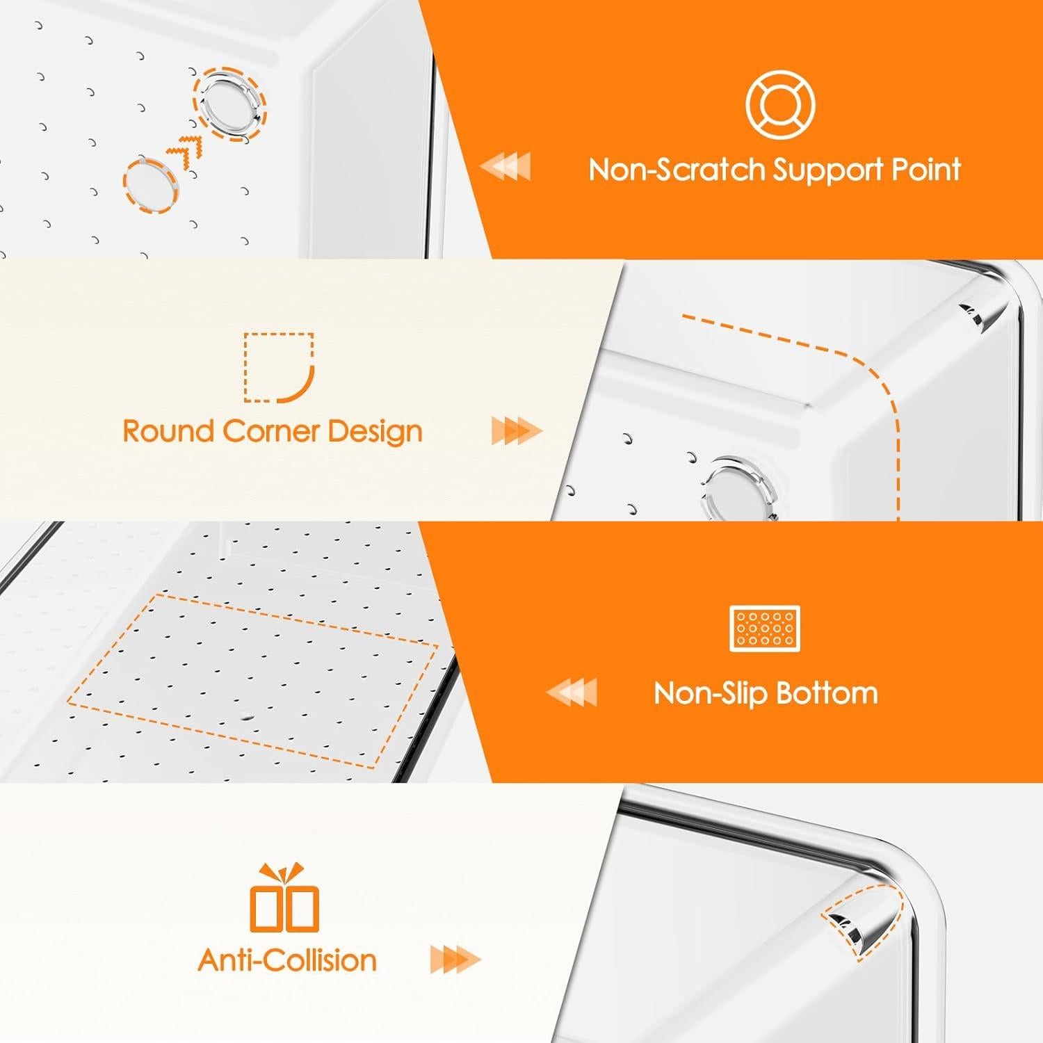 Organizador de Cajones Criusia, 10 Bandejas Transparentes 38x15cm