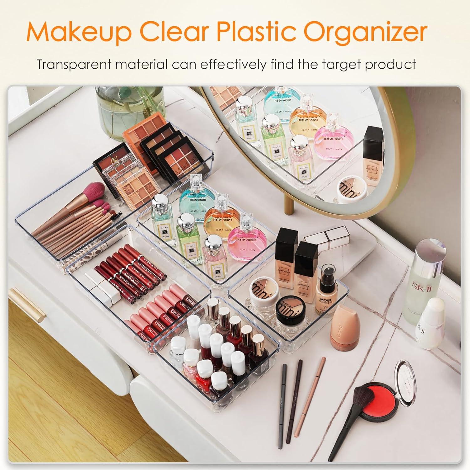 Organizador de Cajones Criusia, 10 Bandejas Transparentes 38x15cm