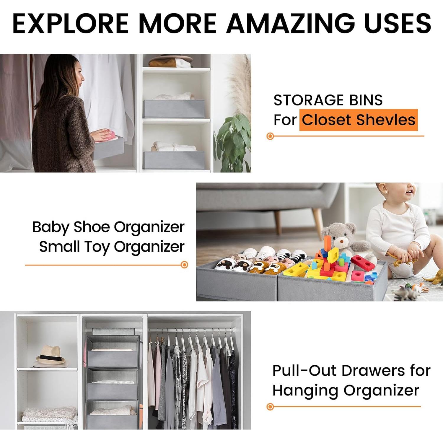 Organizadores de Cajones Criusia 20 Paquete Tela Gris 9.7 cm