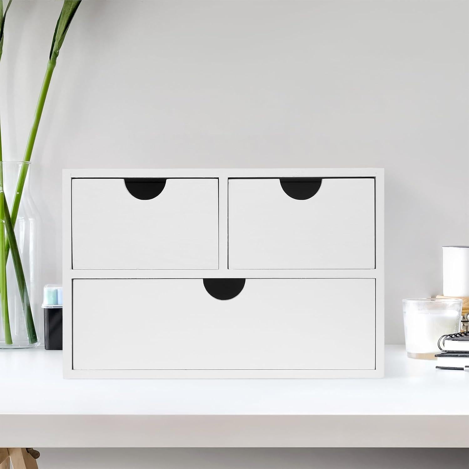 Organizador de escritorio VERGOODR blanco 3 niveles 3 cajones