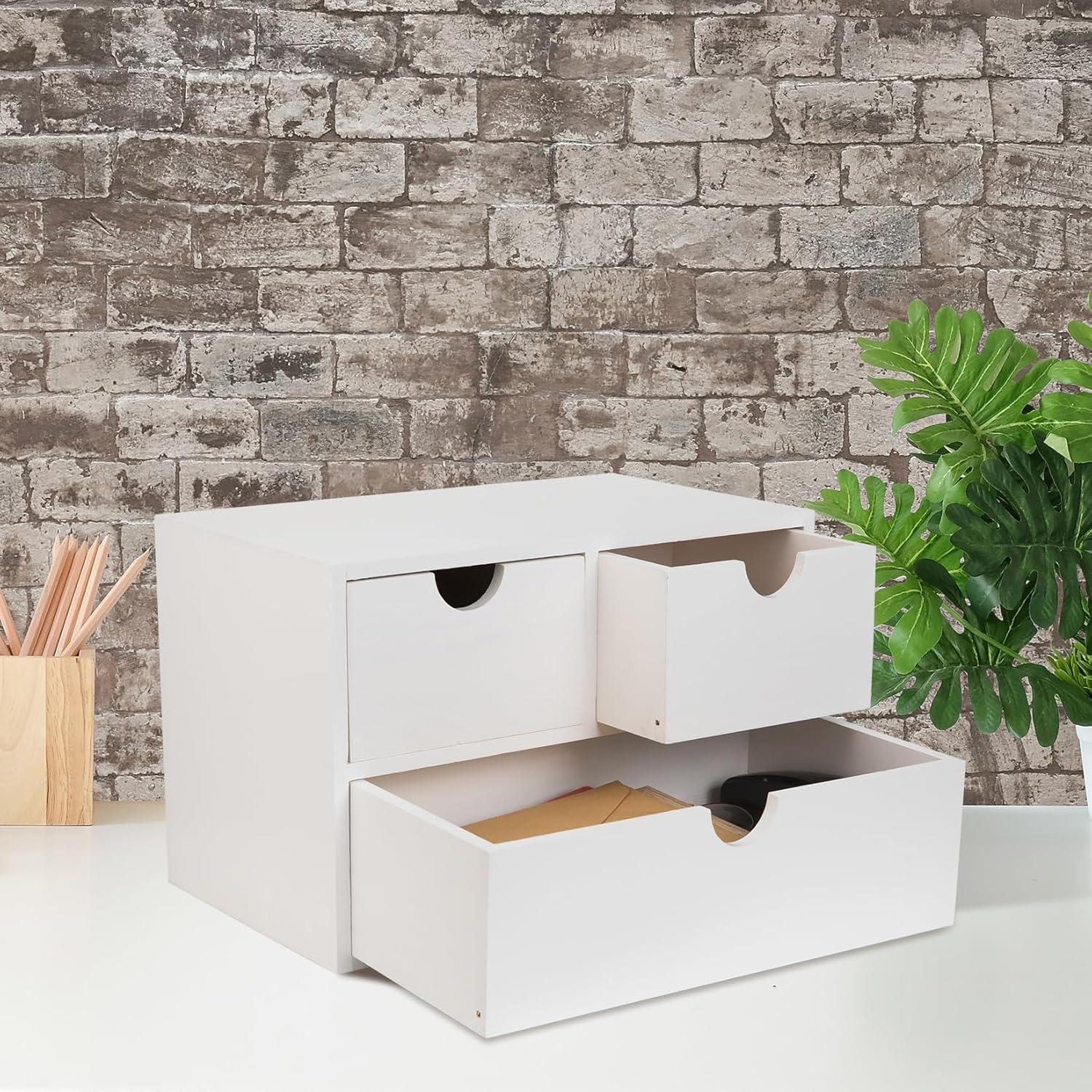 Organizador de escritorio VERGOODR blanco 3 niveles 3 cajones