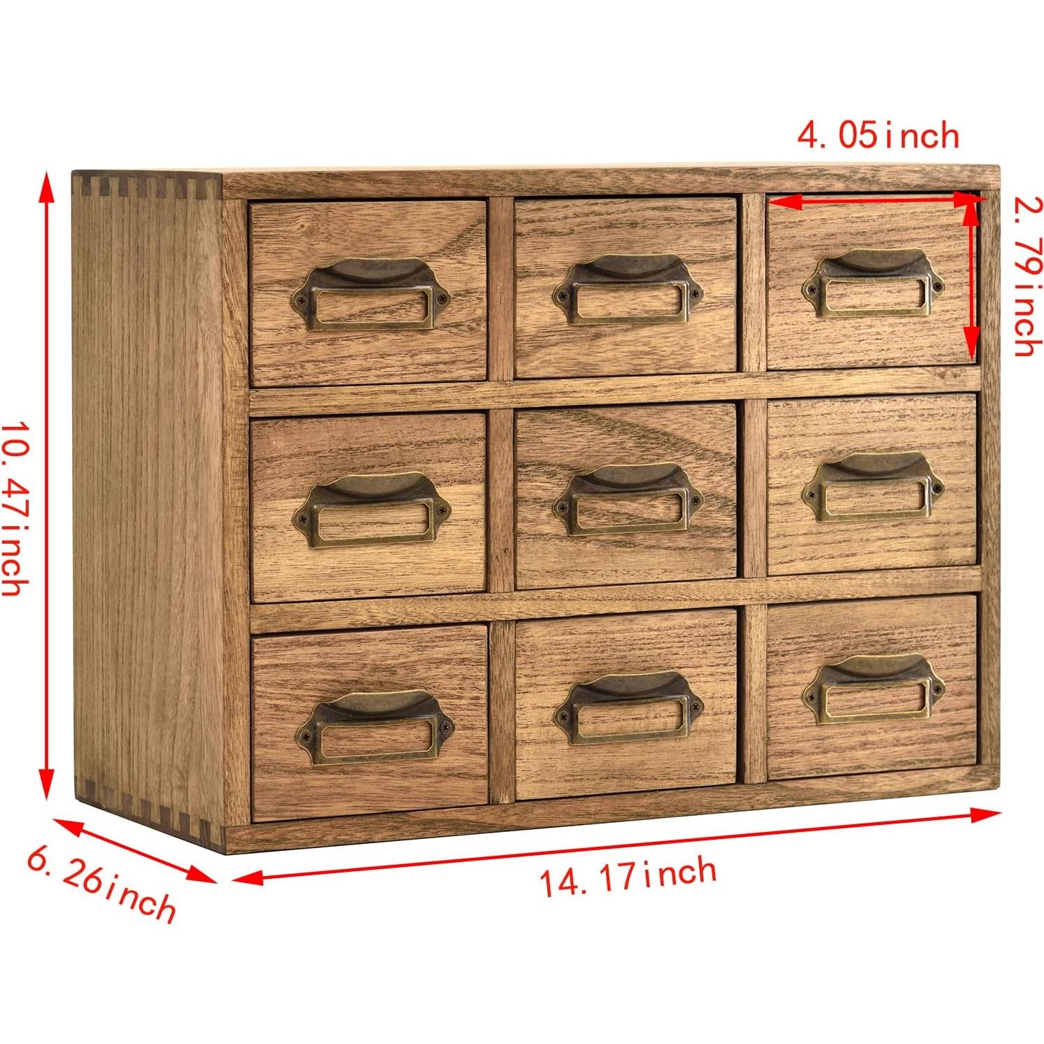 Gabinete de Almacenamiento KIRIGEN de Madera 9 Cajones 36x16x26.6cm