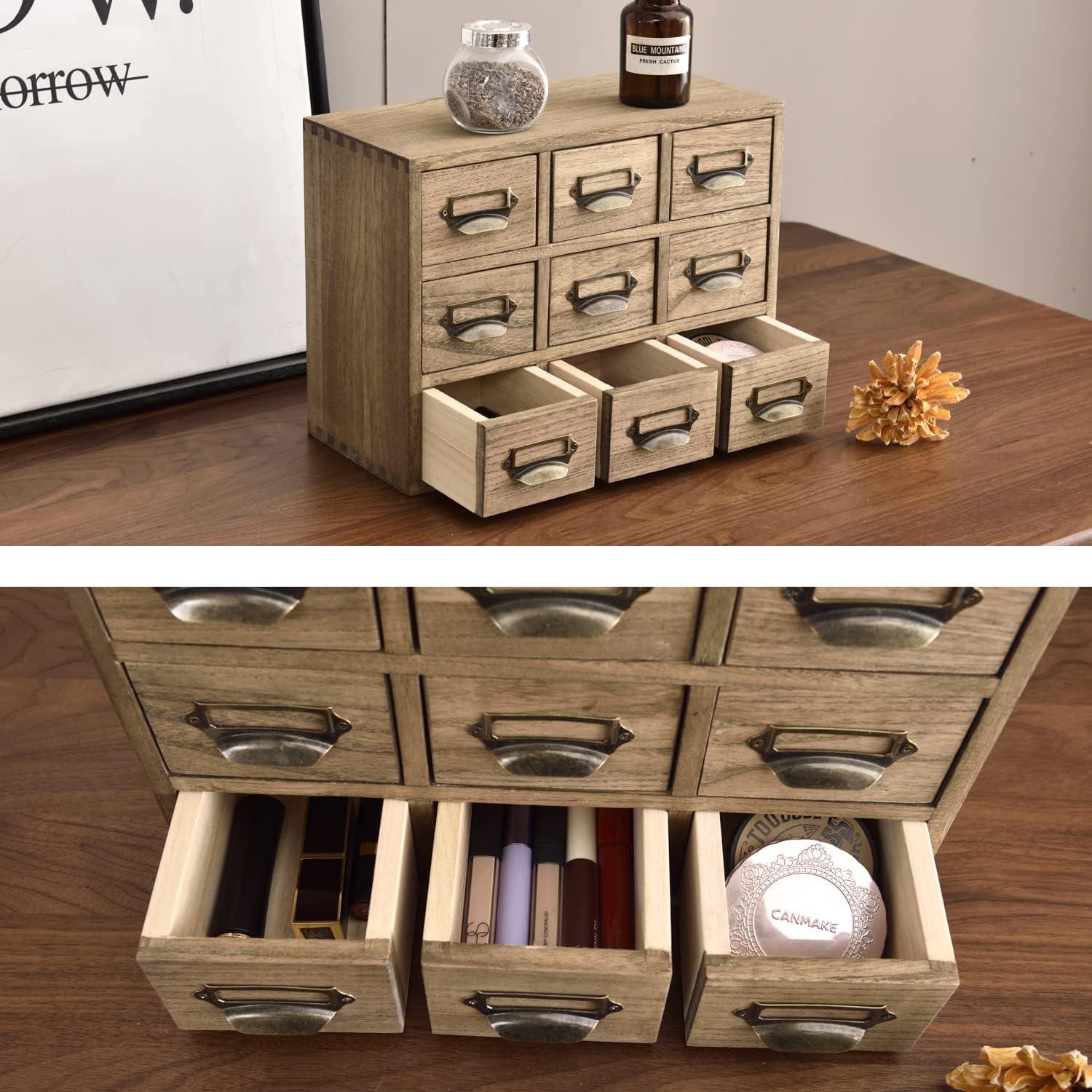 Gabinete de Almacenamiento KIRIGEN de Madera 9 Cajones 36x16x26.6cm