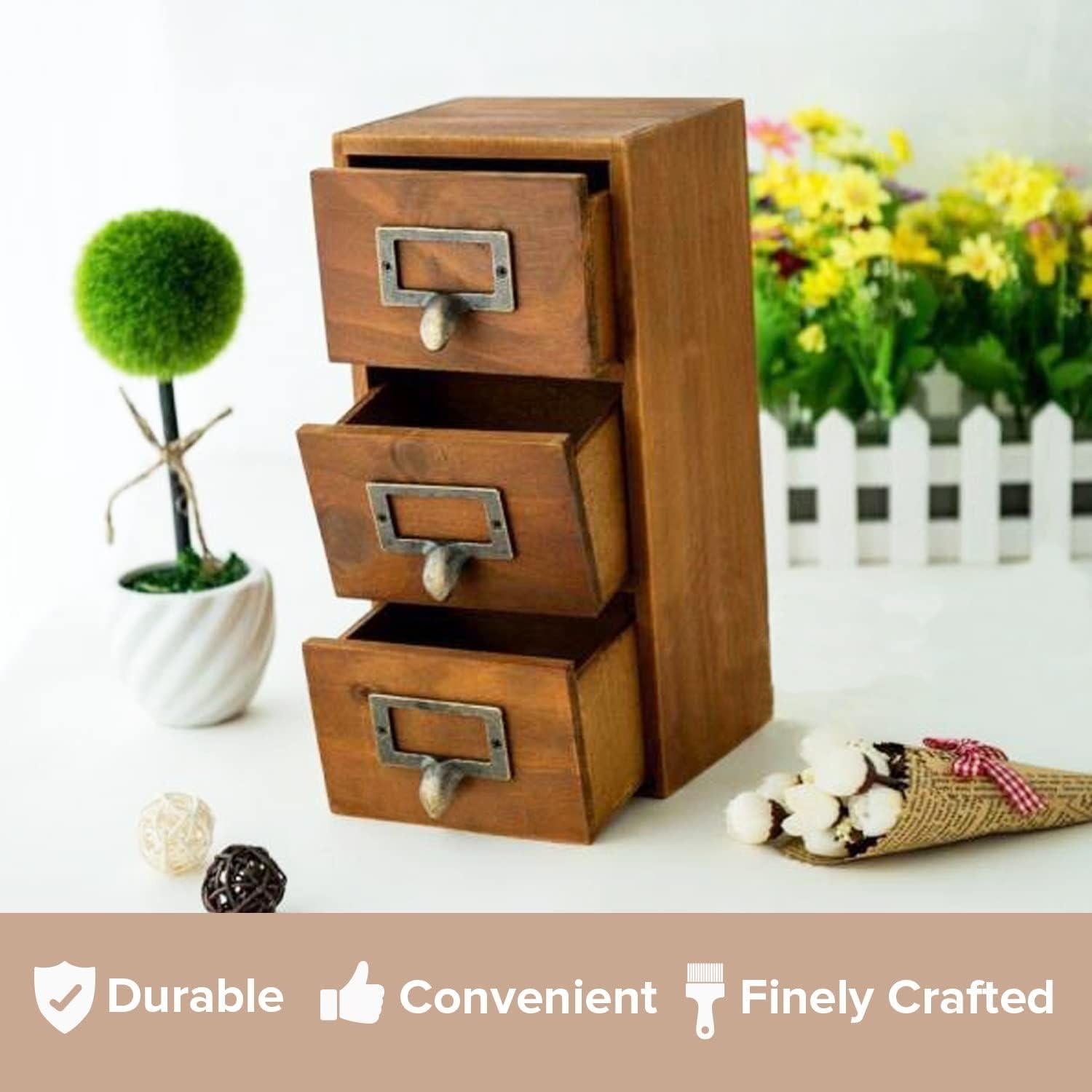Mini Cajones de Escritorio Woodaholic - Organizador de 2 Cajones