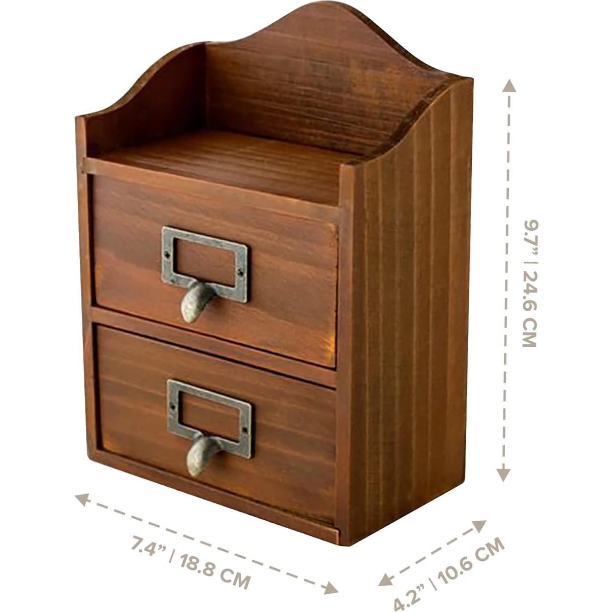 Mini Cajones de Escritorio Woodaholic - 2 Cajones de Madera