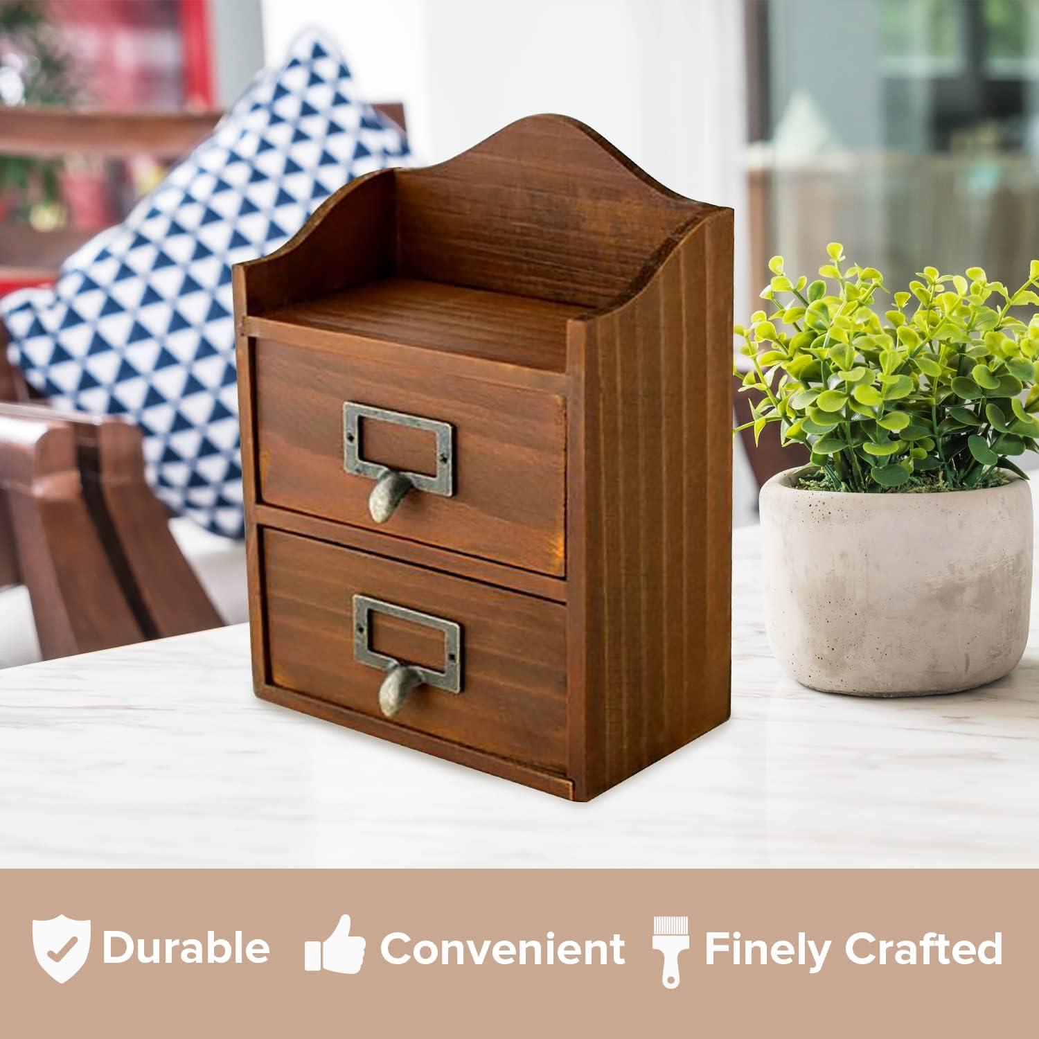 Mini Cajones de Escritorio Woodaholic - 2 Cajones de Madera
