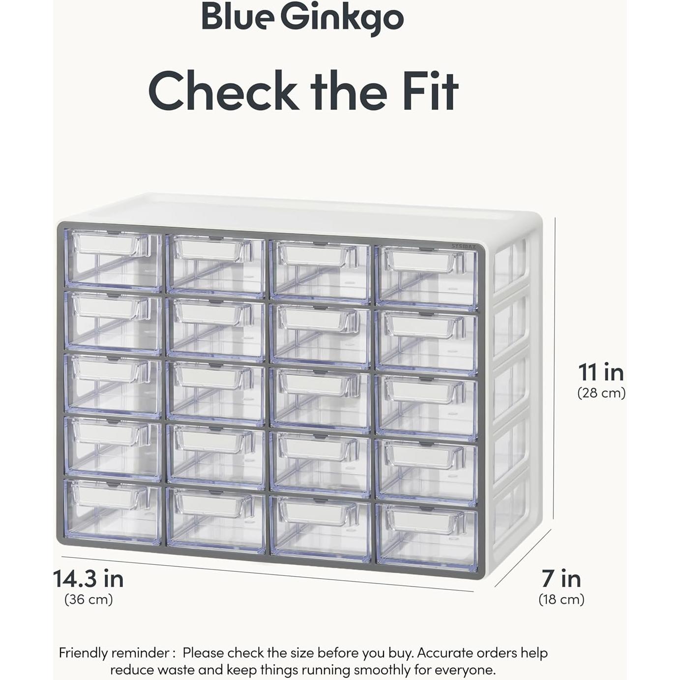 Gabinete de Almacenamiento 20 Cajones Blue Ginkgo Gris