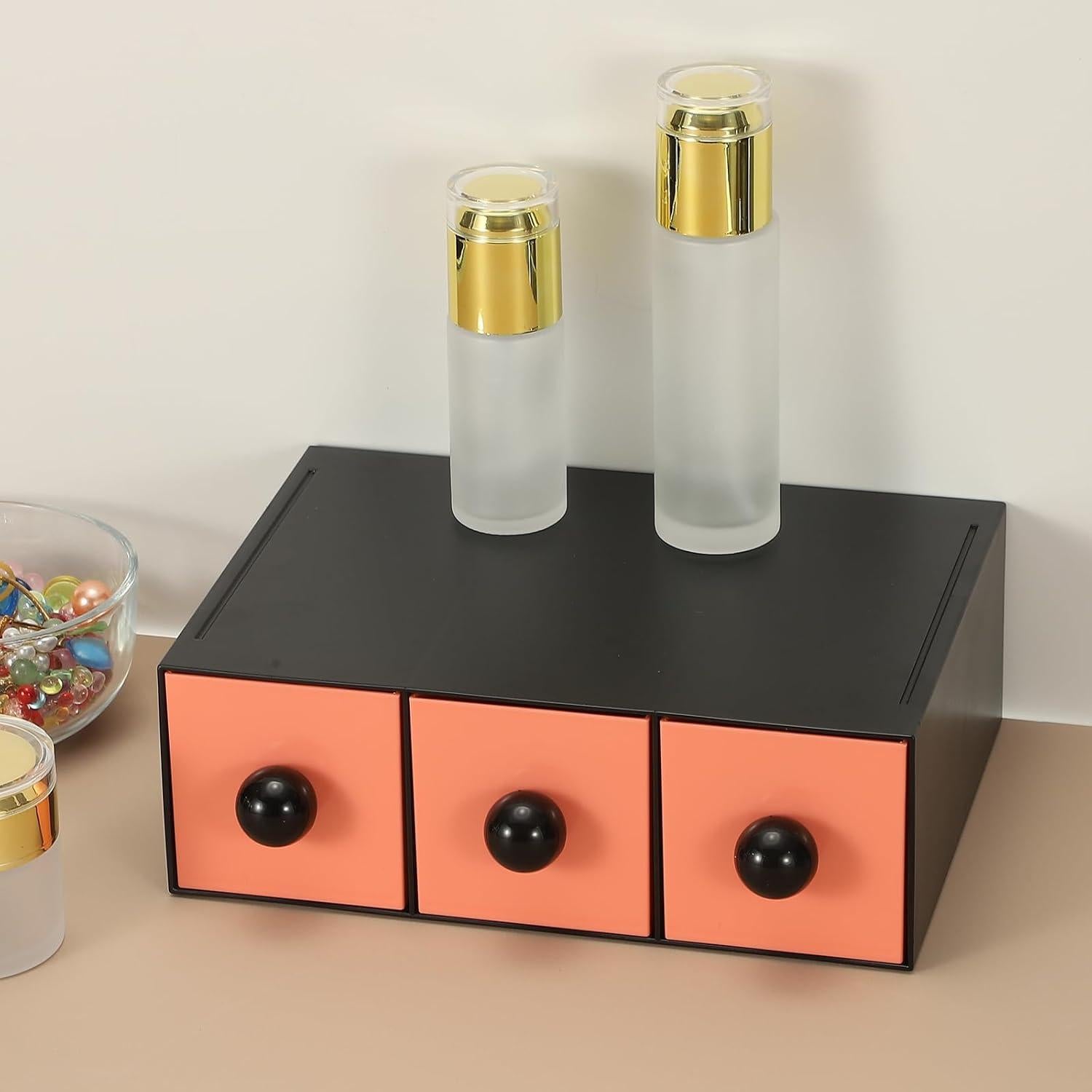 Cajones de Almacenamiento Apilables PATIKIL Rosa Oscuro 3 Cajones