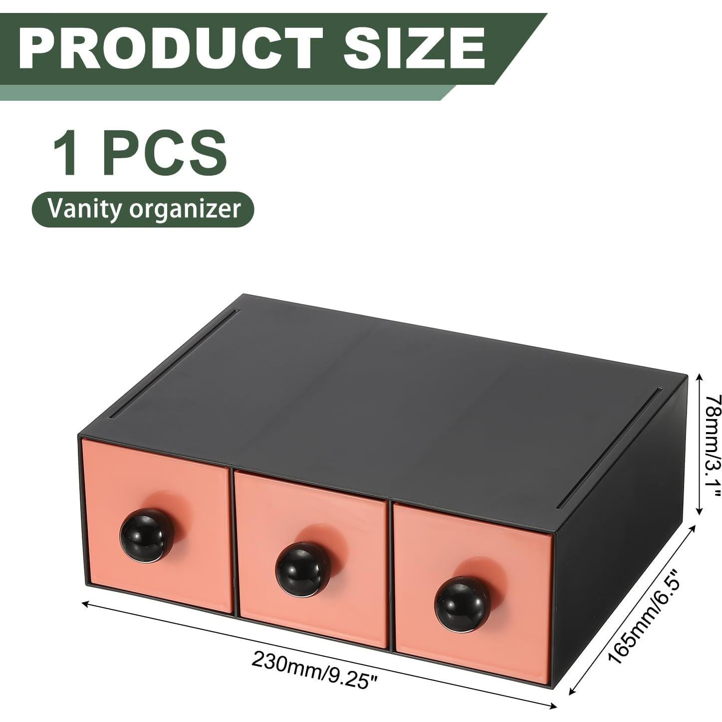 Cajones de Almacenamiento Apilables PATIKIL Rosa Oscuro 3 Cajones