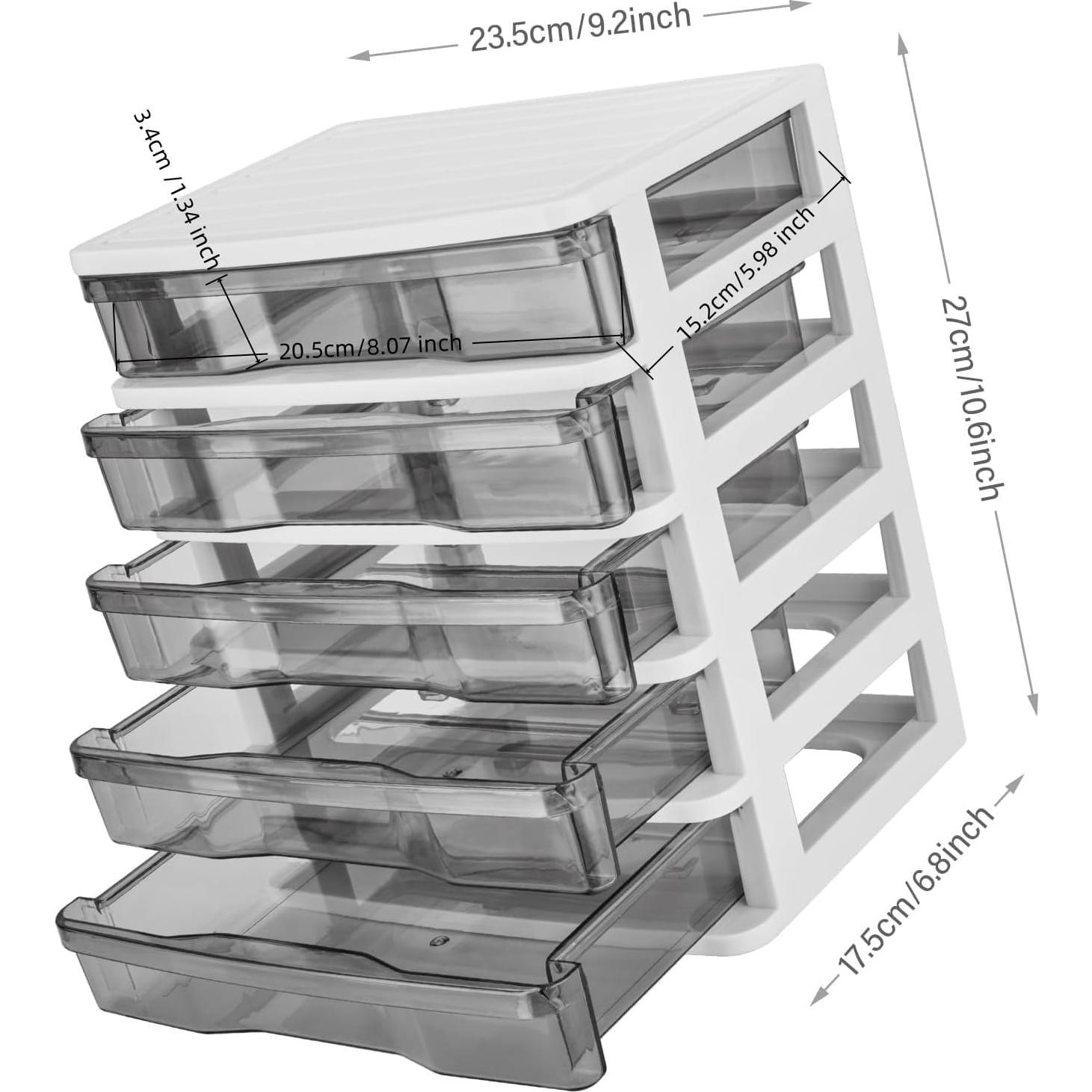 Organizador de Escritorio Charmewooden 5 Cajones Transparentes