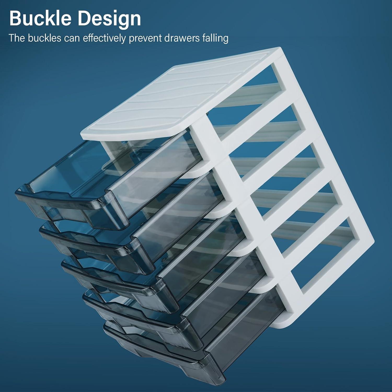 Organizador de Escritorio Charmewooden 5 Cajones Transparentes