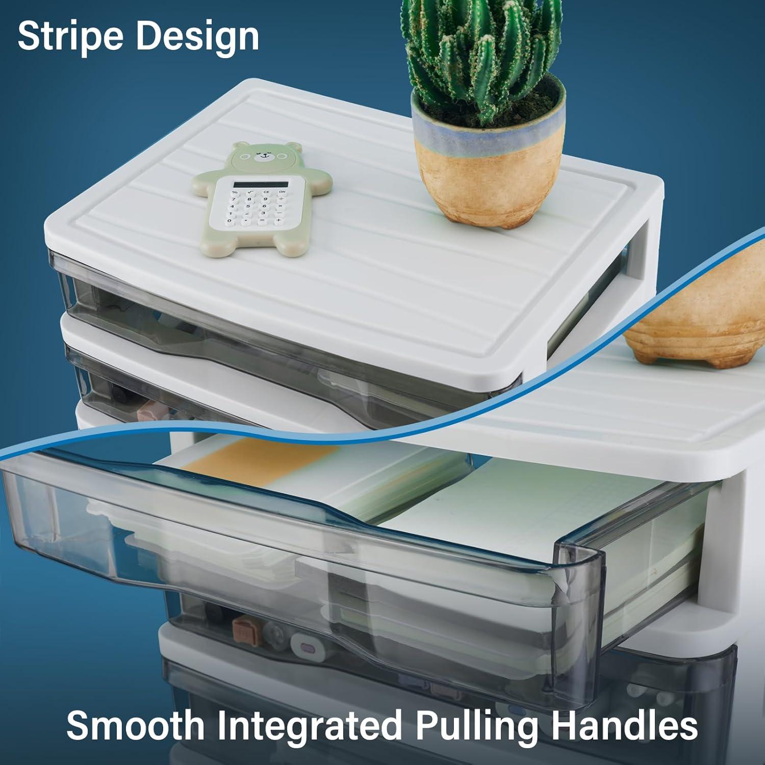 Organizador de Escritorio Charmewooden 5 Cajones Transparentes