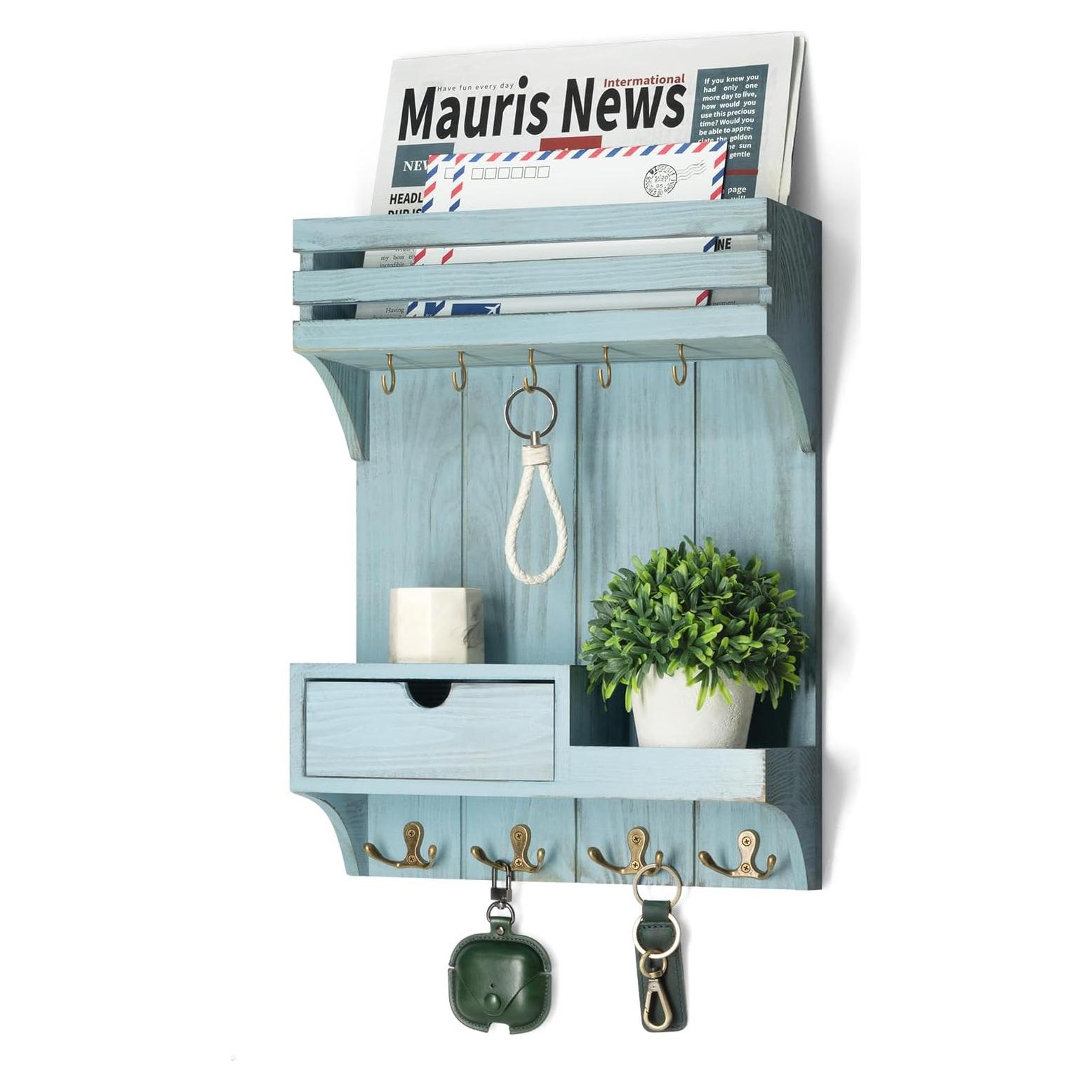 Soporte de Llaves Rebee Vision con Organizador de Correo Azul