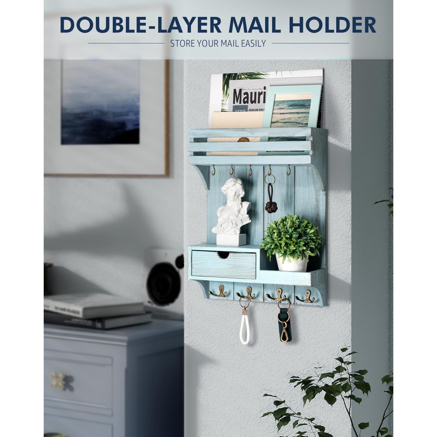 Soporte de Llaves Rebee Vision con Organizador de Correo Azul