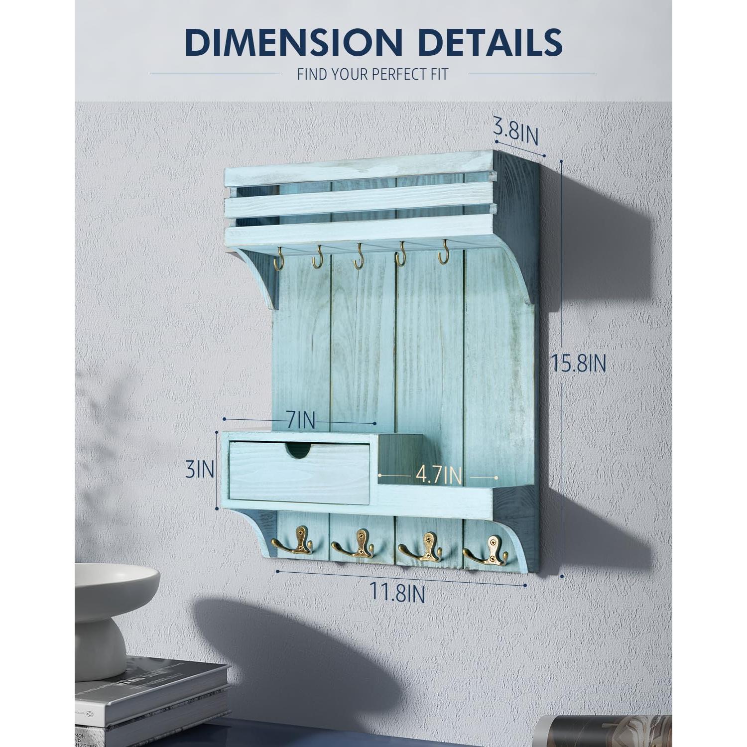 Soporte de Llaves Rebee Vision con Organizador de Correo Azul