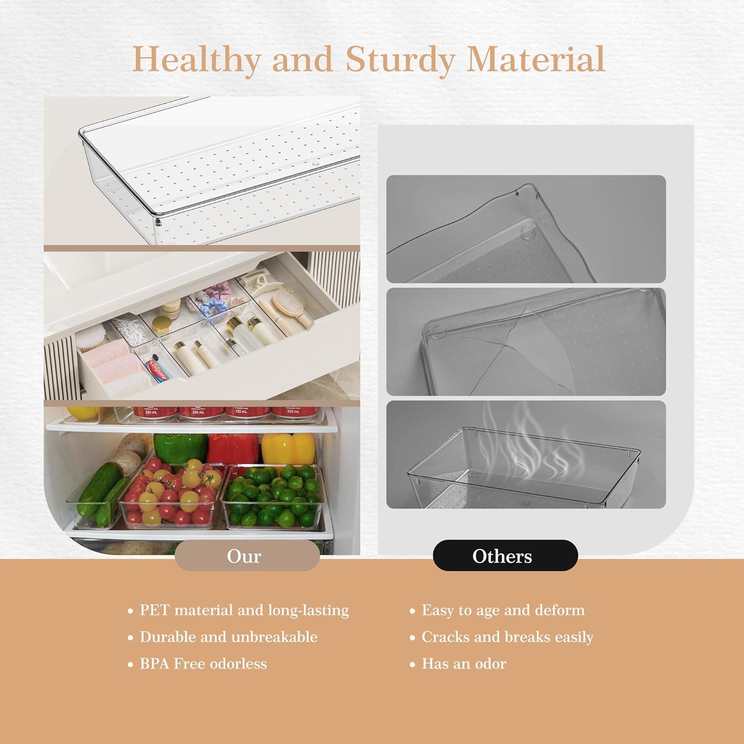 Organizador de Cajones Criusia, Set de 12 Piezas Transparentes