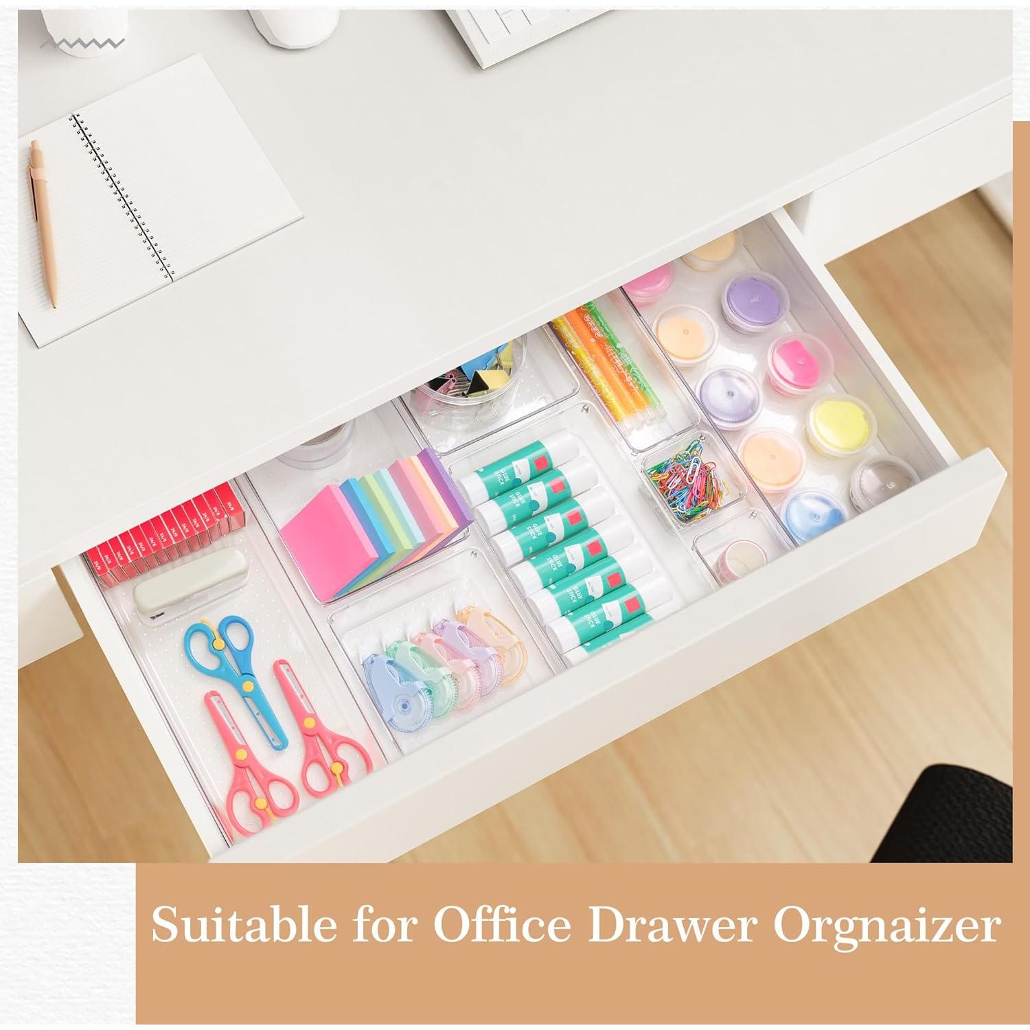 Organizador de Cajones Criusia, Set de 12 Piezas Transparentes