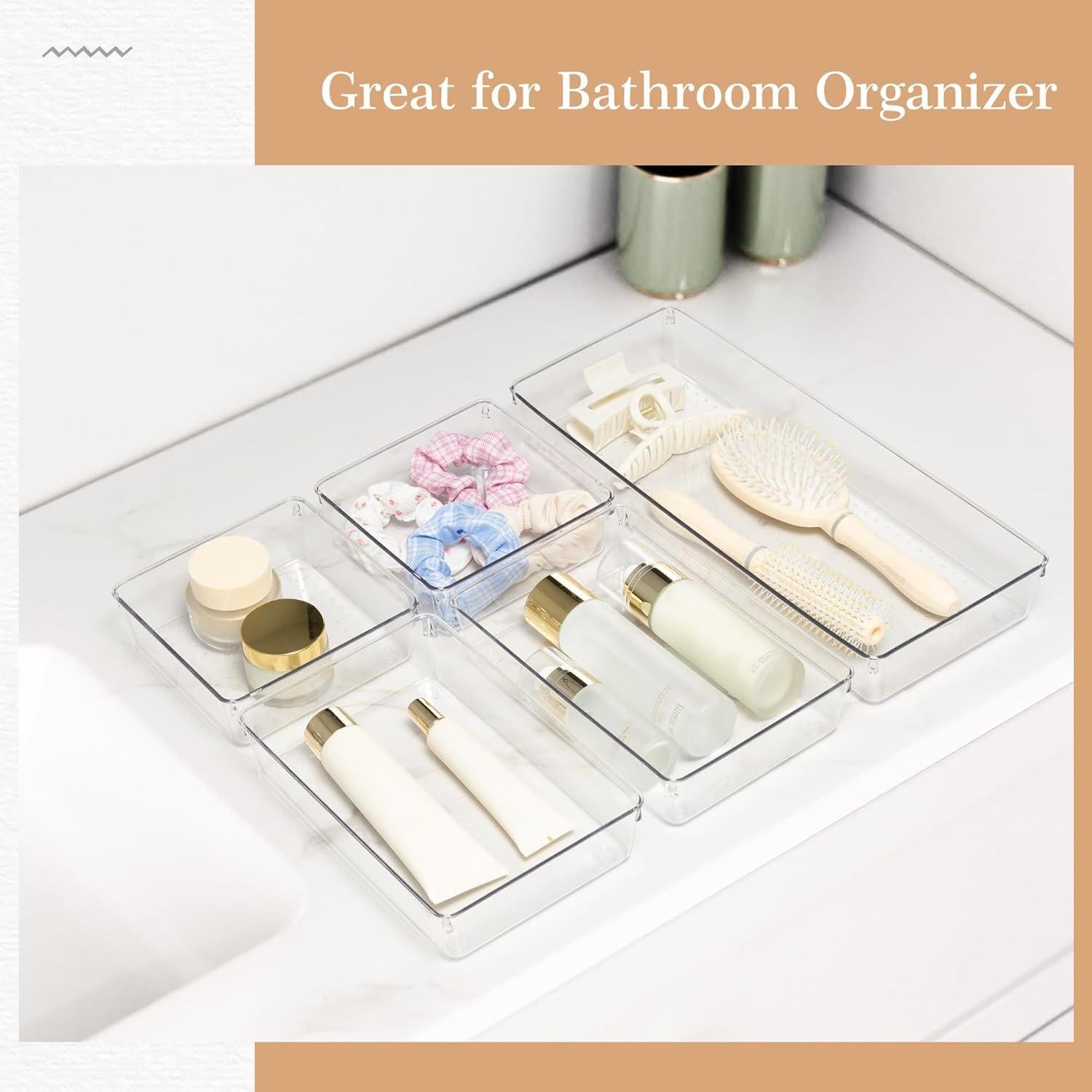 Organizador de Cajones Criusia, Set de 12 Piezas Transparentes