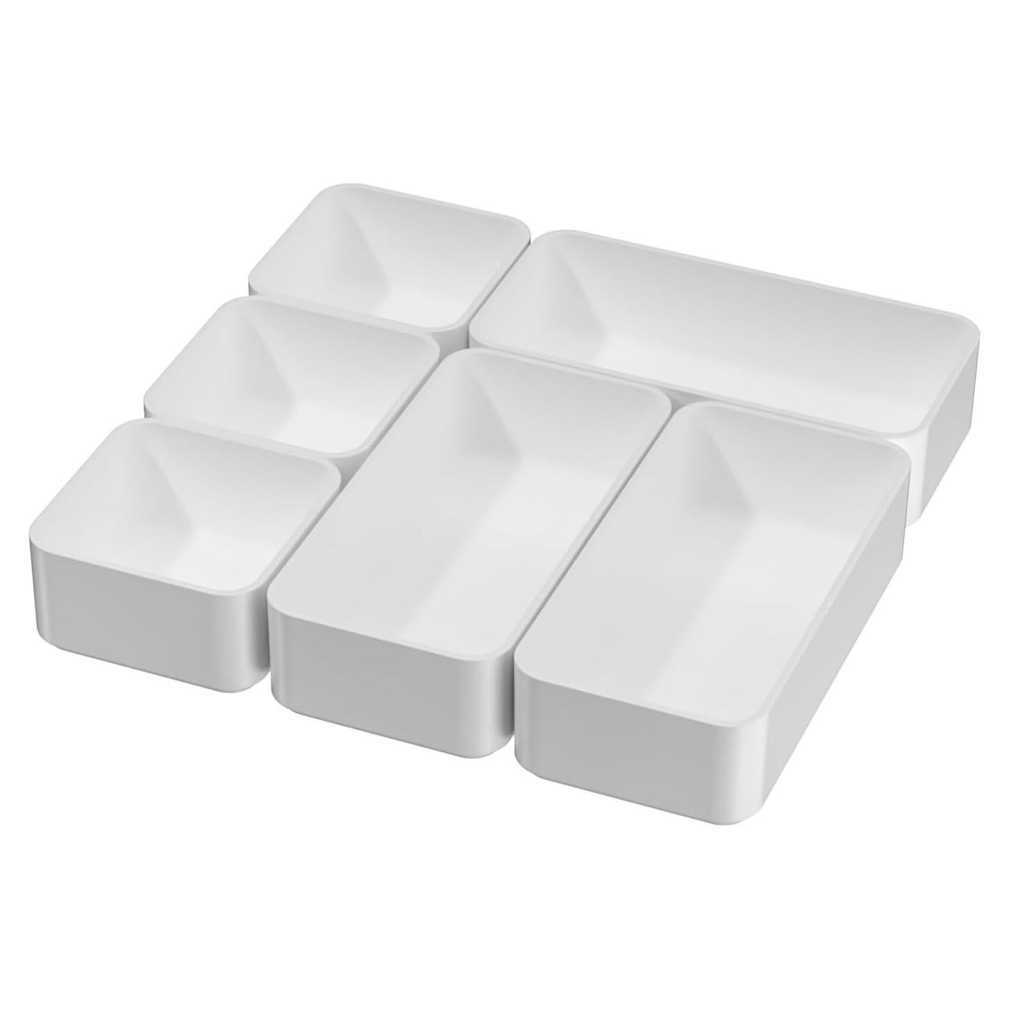Organizador de Cajones de Maquillaje CHANCETSUI Blanco 6 Piezas