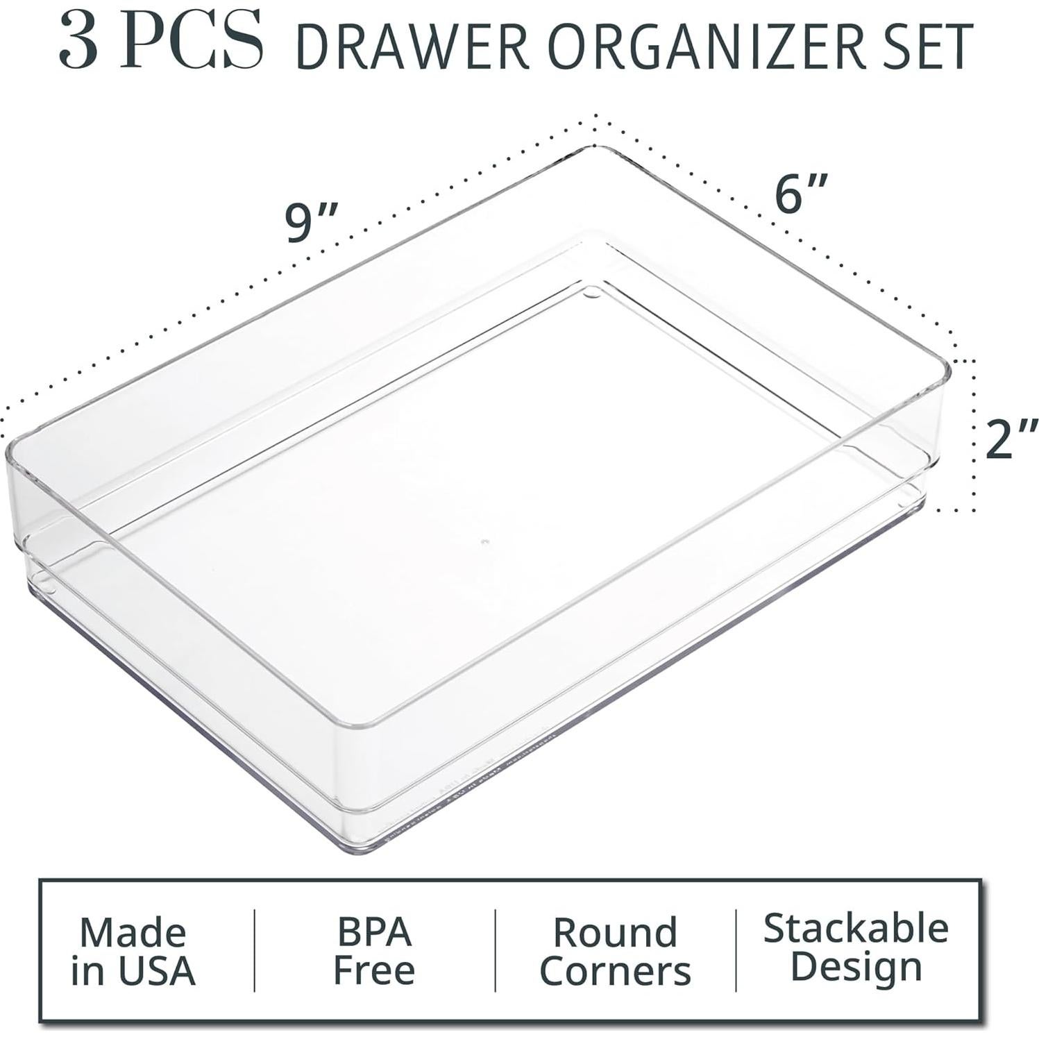Organizadores de Cajones Apilables STORi - 3 Piezas 23x15x5 cm