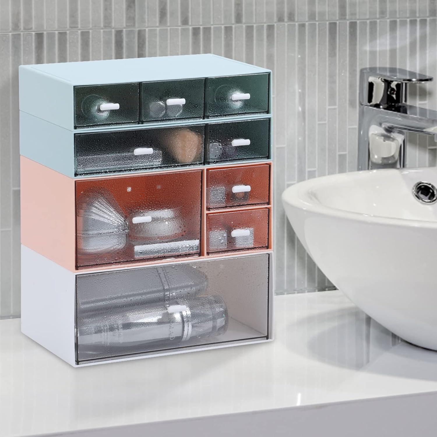 Organizador de Escritorio OSsteed con 7 Cajones Apilables Azul