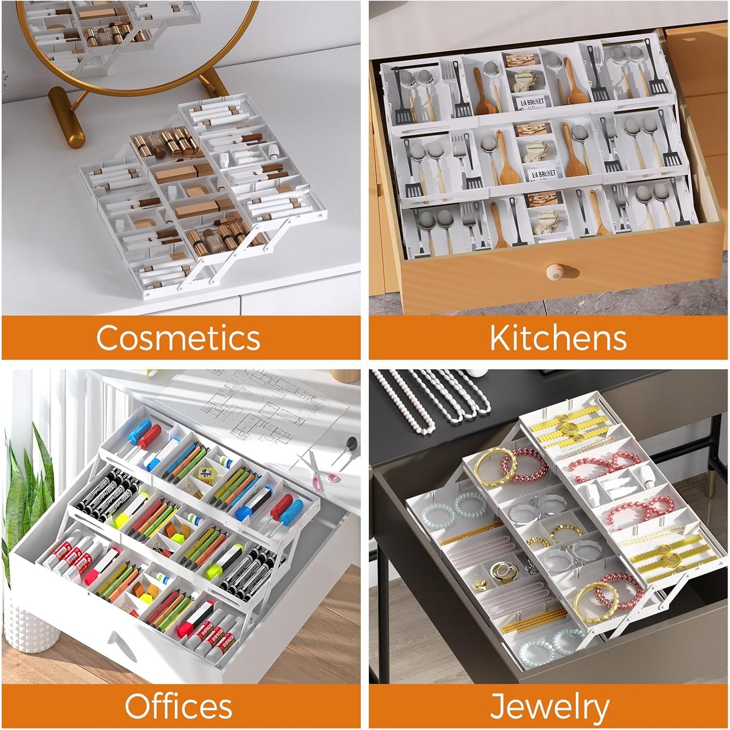 Organizador de Cajones Expandible Lucasden 3 Niveles Blanco