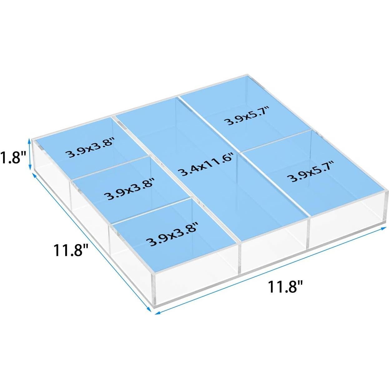 Organizador de Cajones Acrílico HIIMIEI 30x30 cm 6 Secciones