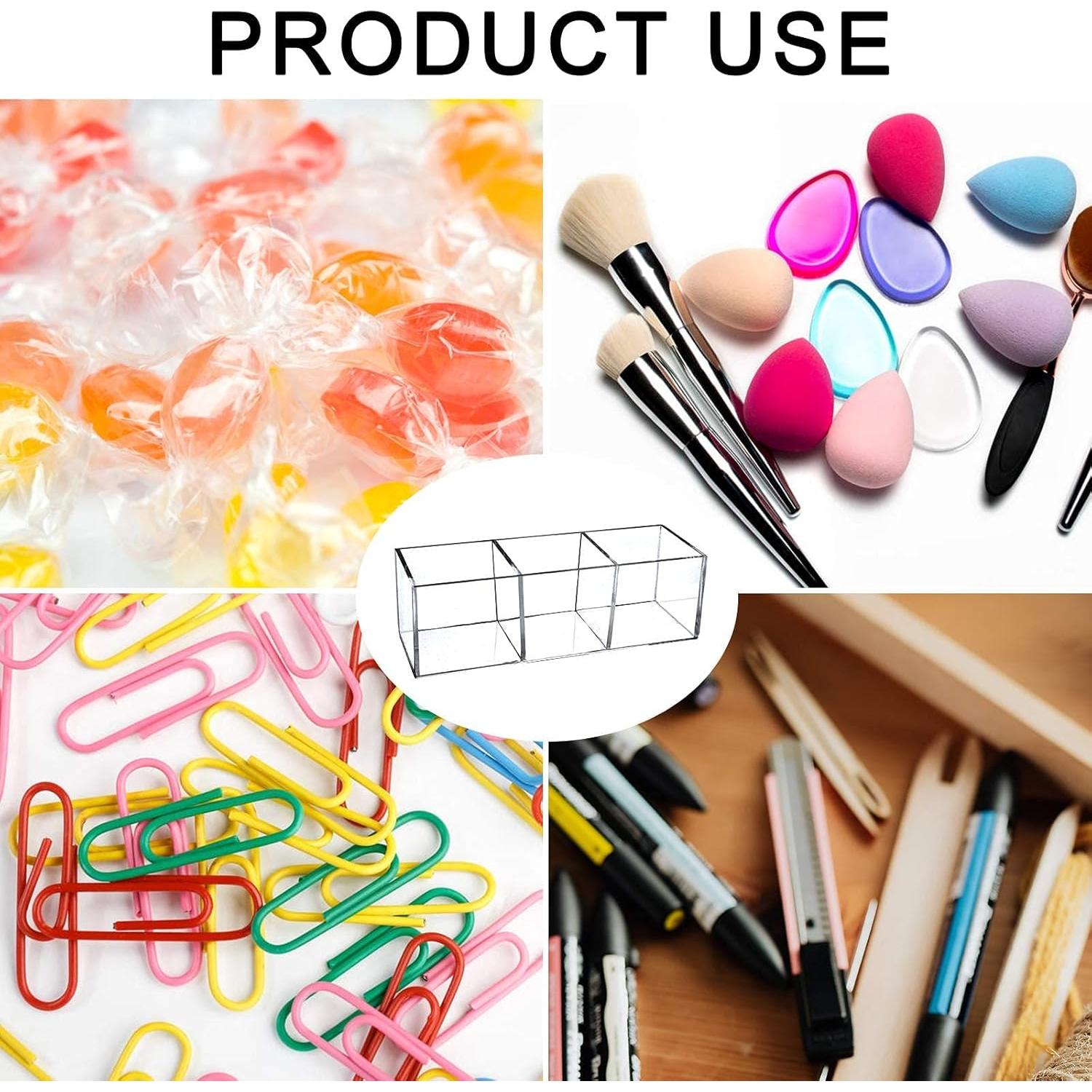 Organizador de Cajones Acrílico Dedoot 3 Compartimentos 19.05x6.35cm