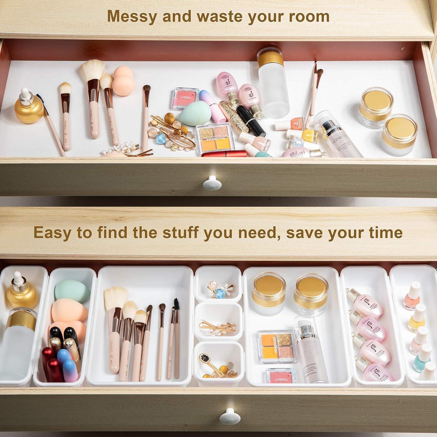 Organizadores de Cajones BYCY 18 Piezas Plástico Blanco