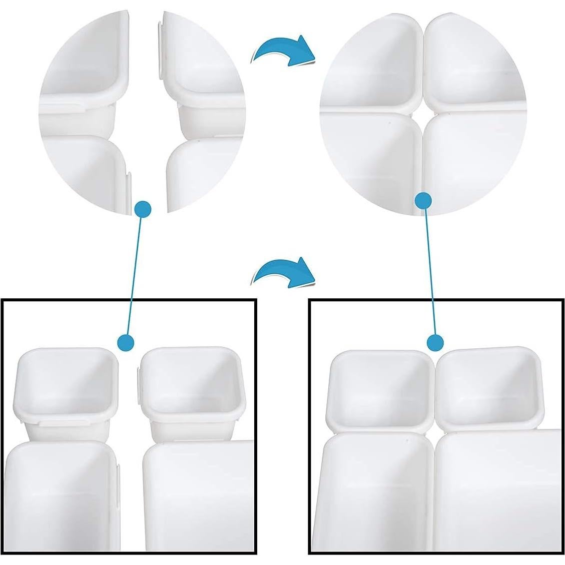 Organizadores de Cajones BYCY 18 Piezas Plástico Blanco