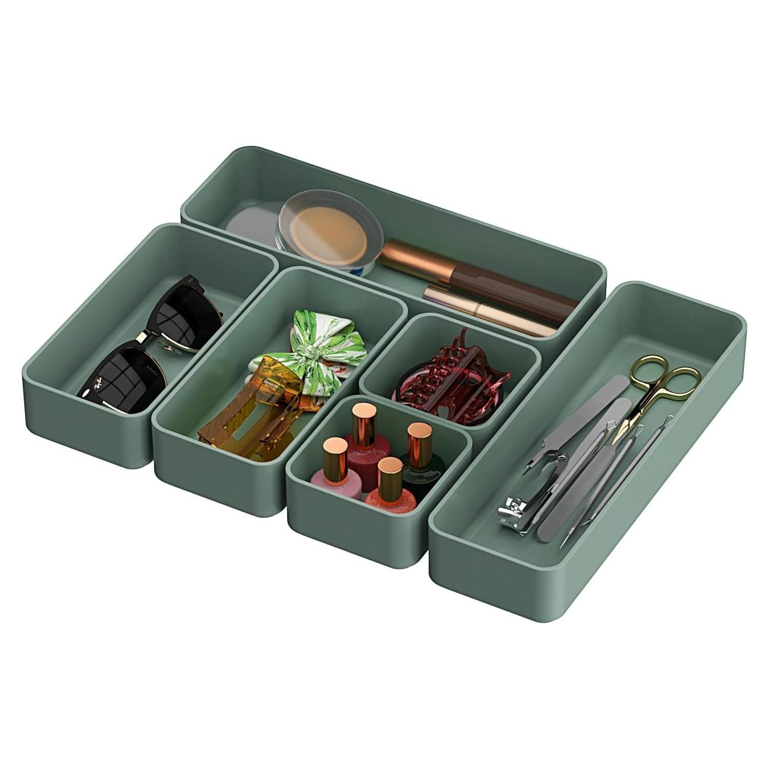 Juego de 6 Organizadores de Cajones Apilables CHANCETSUI Verde