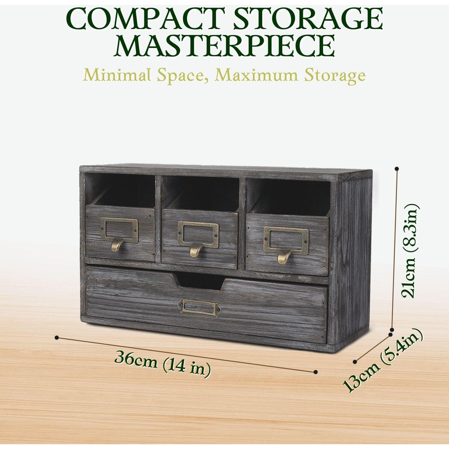 Organizador de Escritorio Flexzion de Madera con 4 Cajones