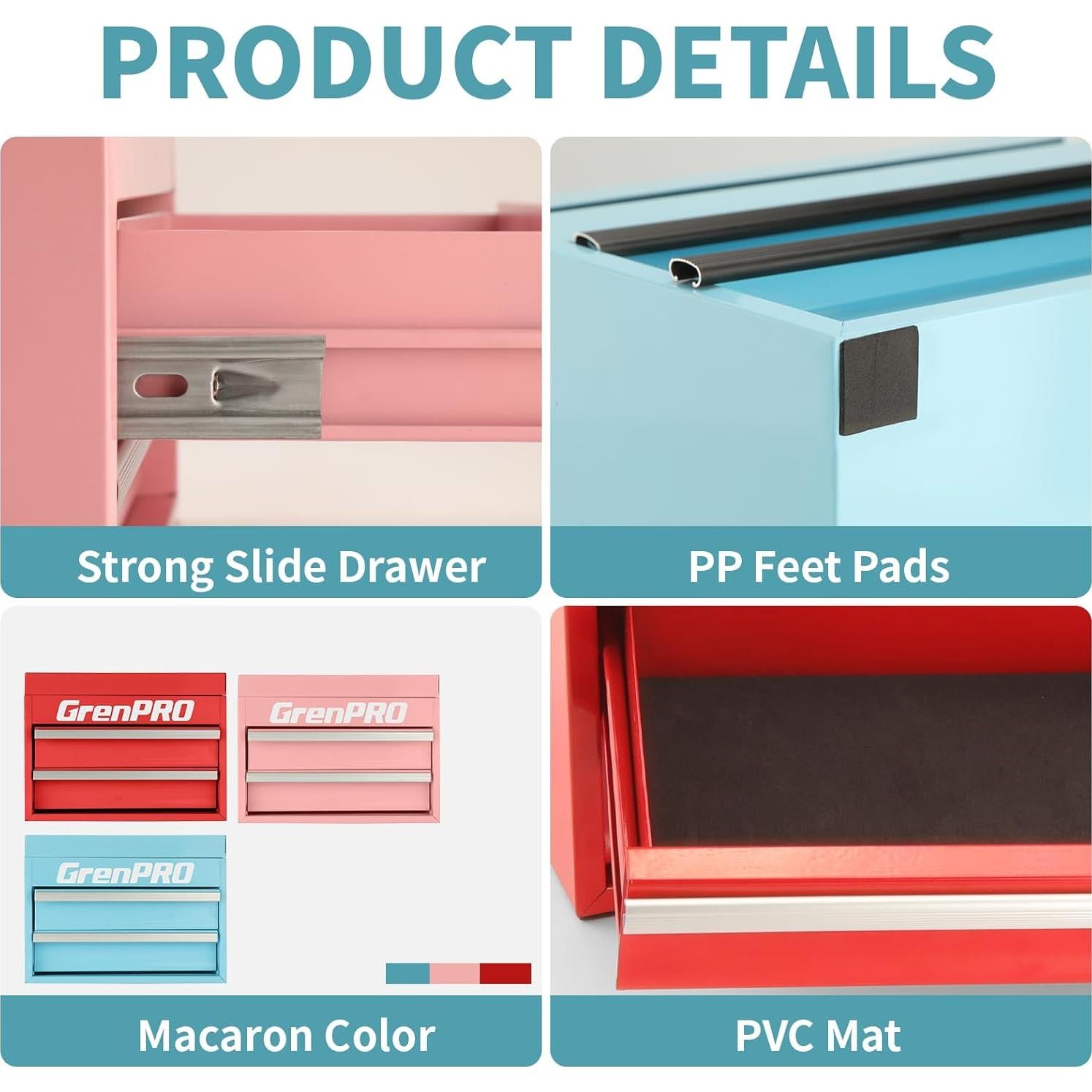 Caja de Herramientas Mini GRENPRO con 2 Cajones 27.5x15x20.8cm