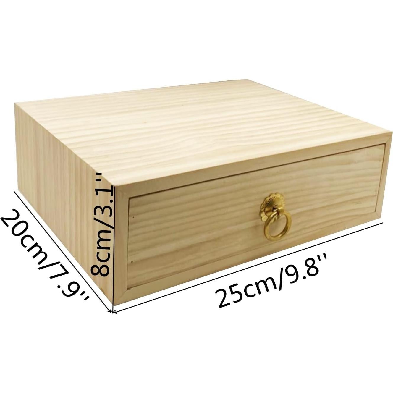 Caja de Almacenamiento de Madera Natural LONG TAO 1 Capa