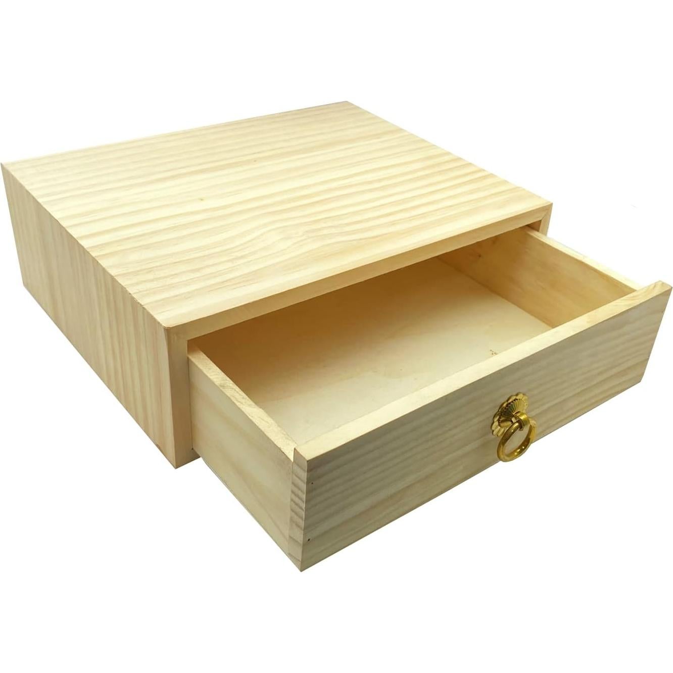 Caja de Almacenamiento de Madera Natural LONG TAO 1 Capa