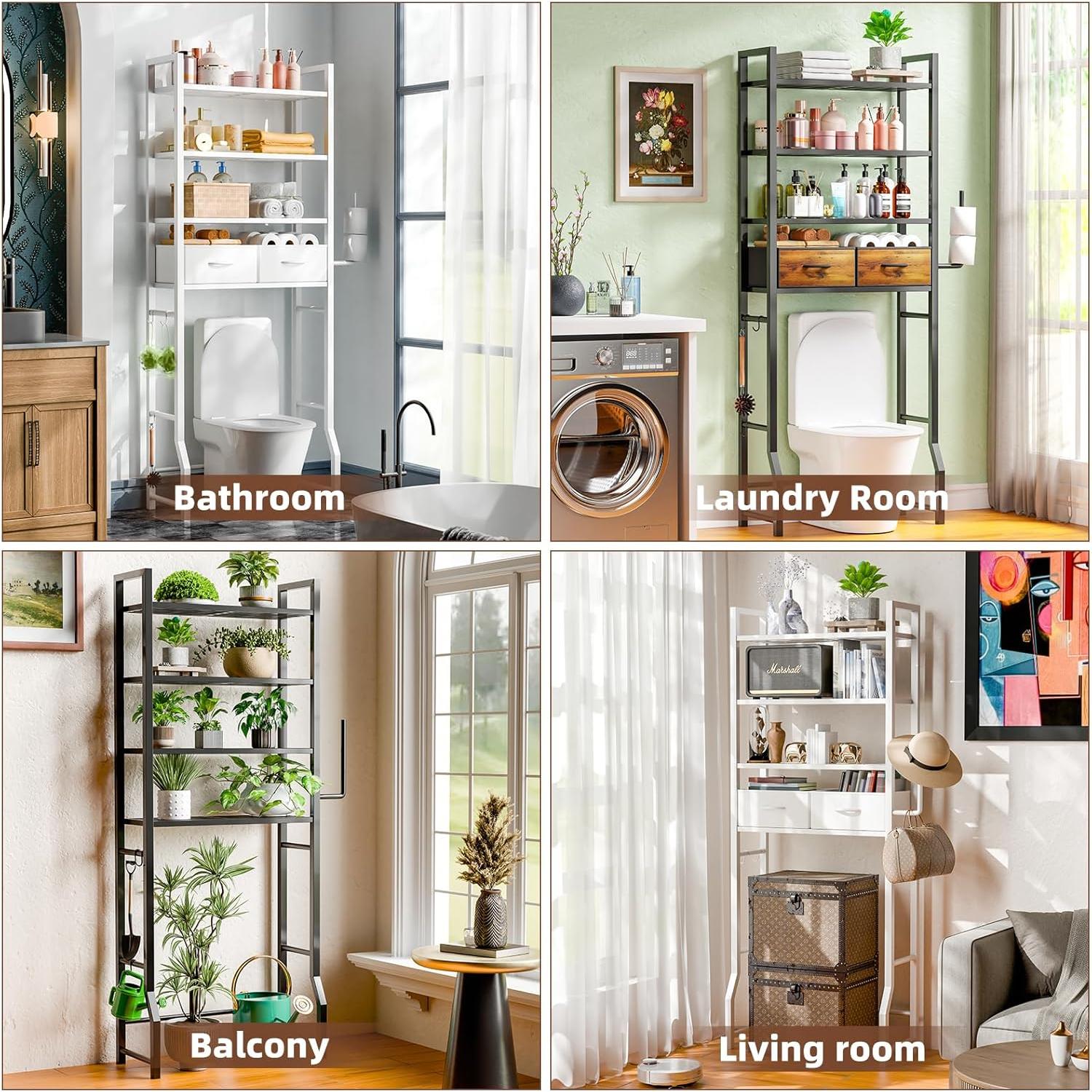 Estante sobre el Inodoro Simple Trending ST68709-BK 4 Niveles