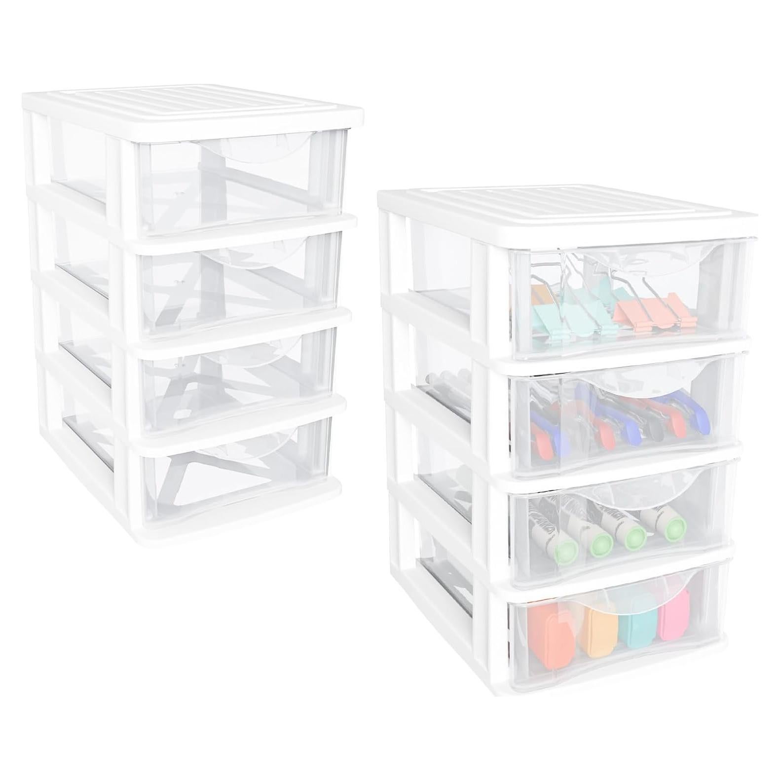 Organizador de Escritorio Gonice 4 Cajones Blanco - 2 Paquetes