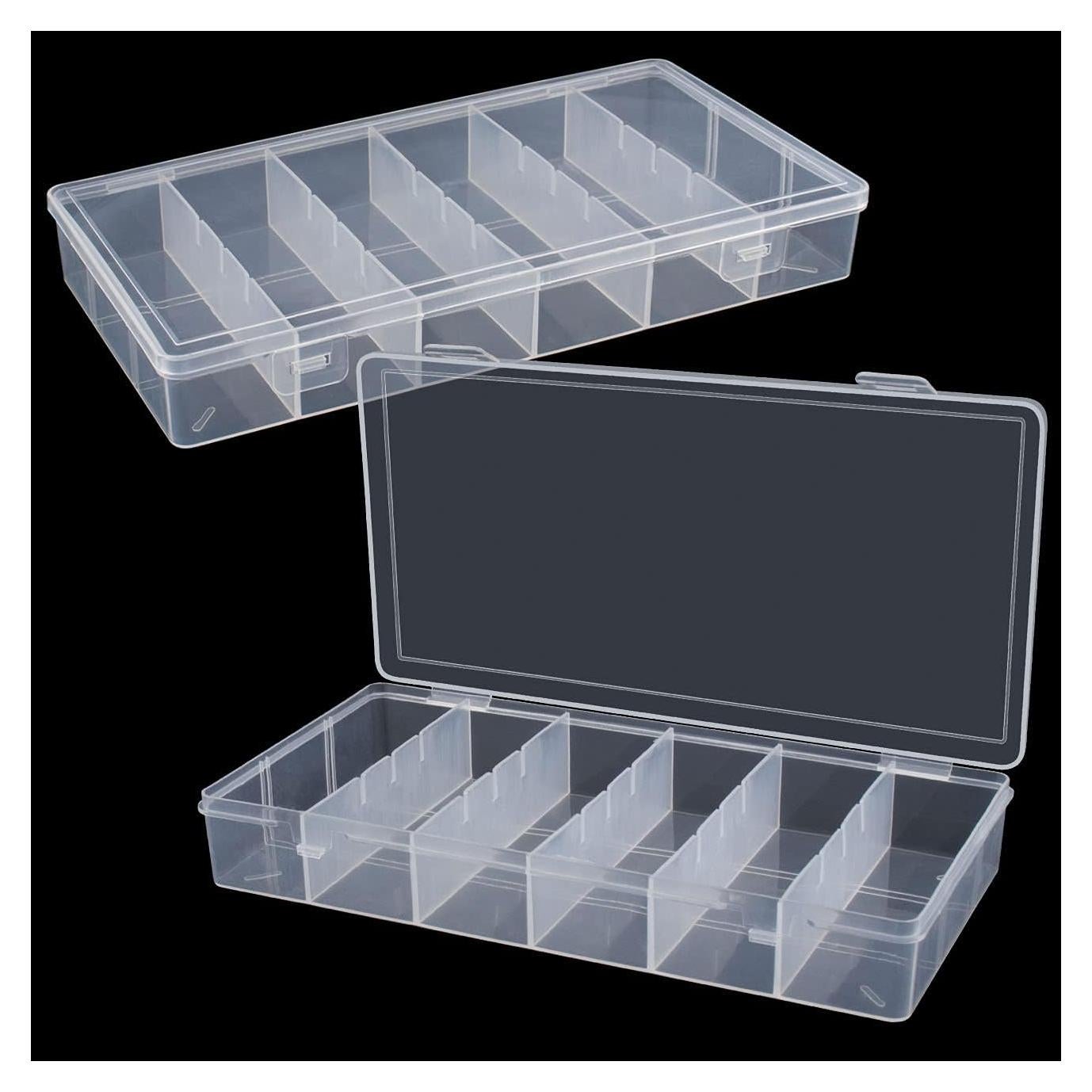 Caja de Almacenamiento Plástico Transparente BAGTeck 21x11x3 cm (2 Piezas)