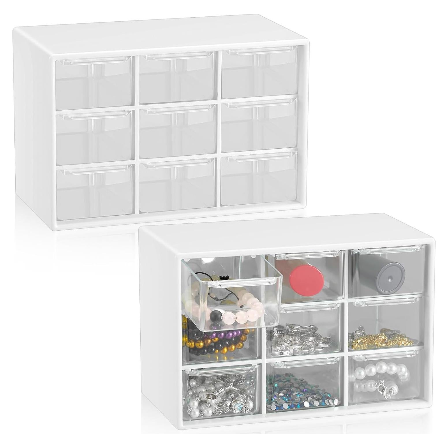 Organizador de Escritorio Wenqik 2 Pcs con 9 Cajones Transparentes
